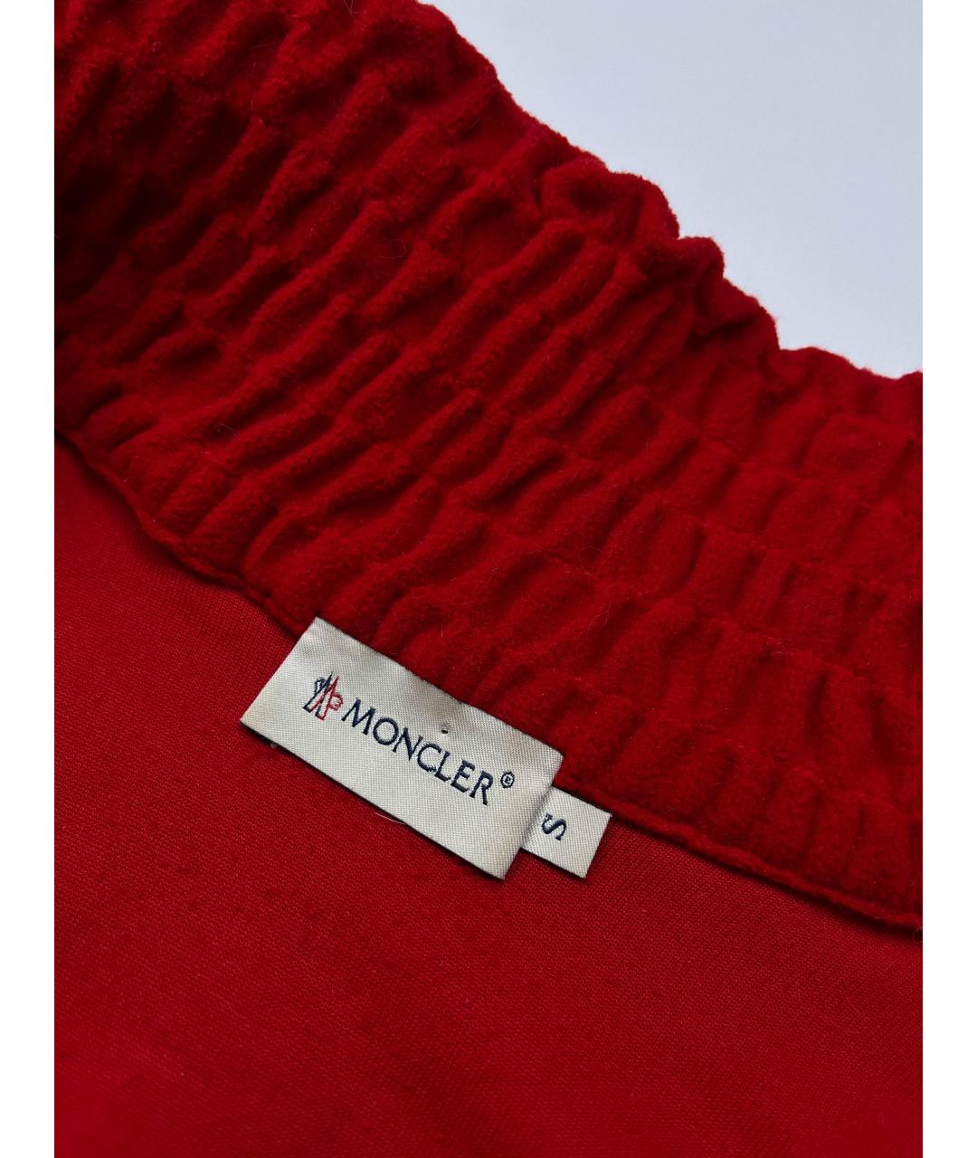 MONCLER Красная полиэстеровая спортивная куртка, фото 4