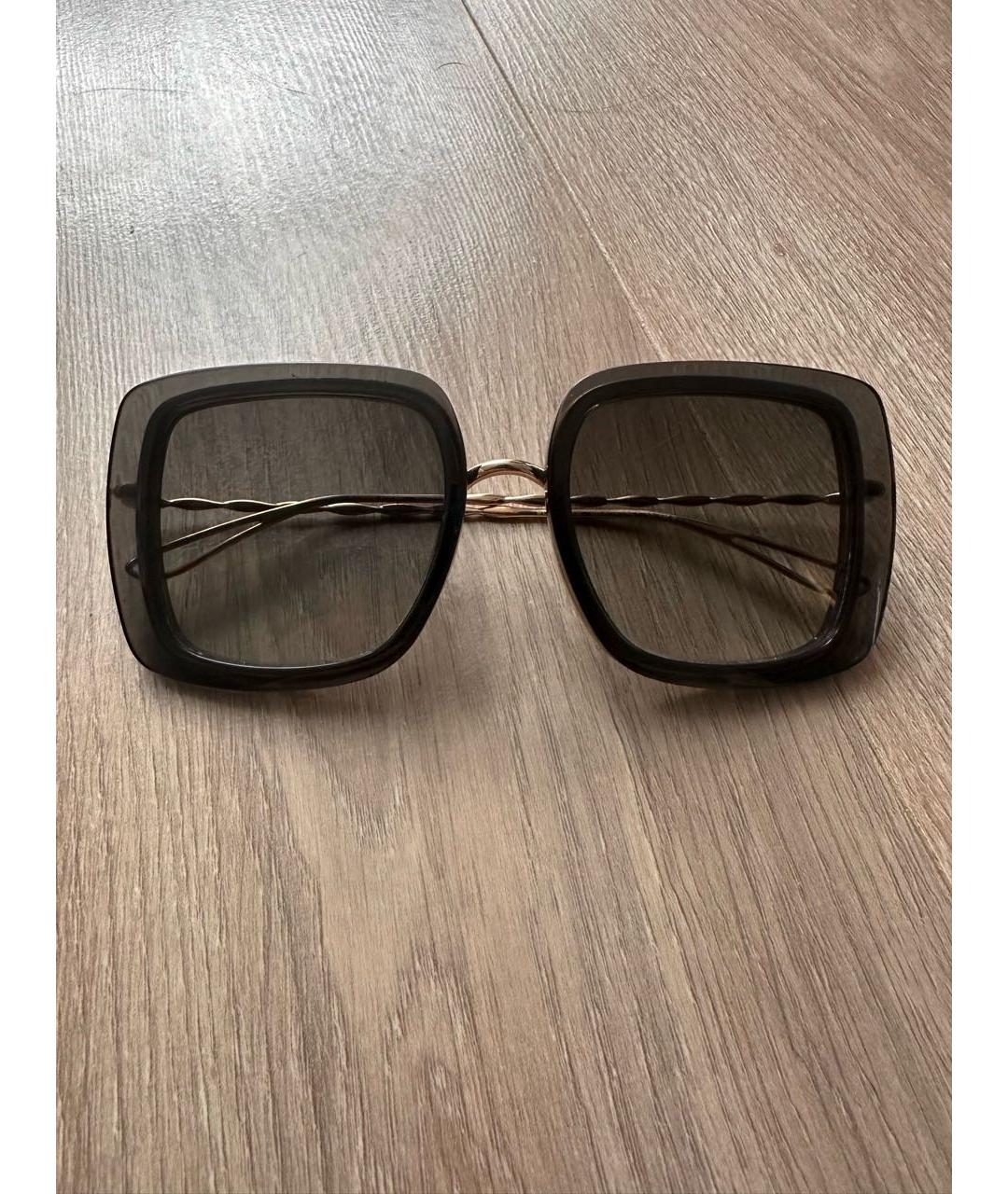 ELIE SAAB Черные металлические солнцезащитные очки, фото 6
