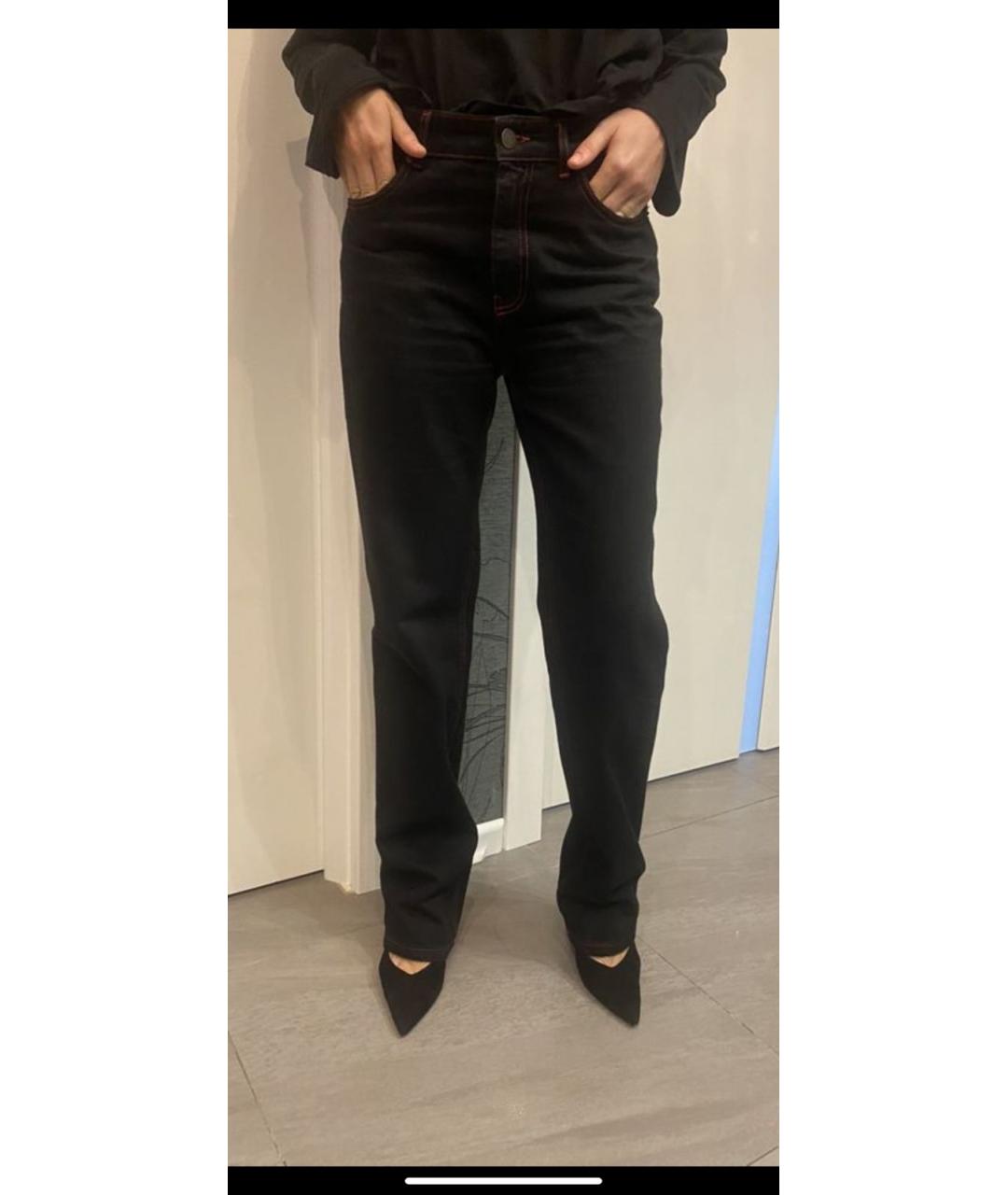 CALVIN KLEIN Черные хлопковые прямые джинсы, фото 7