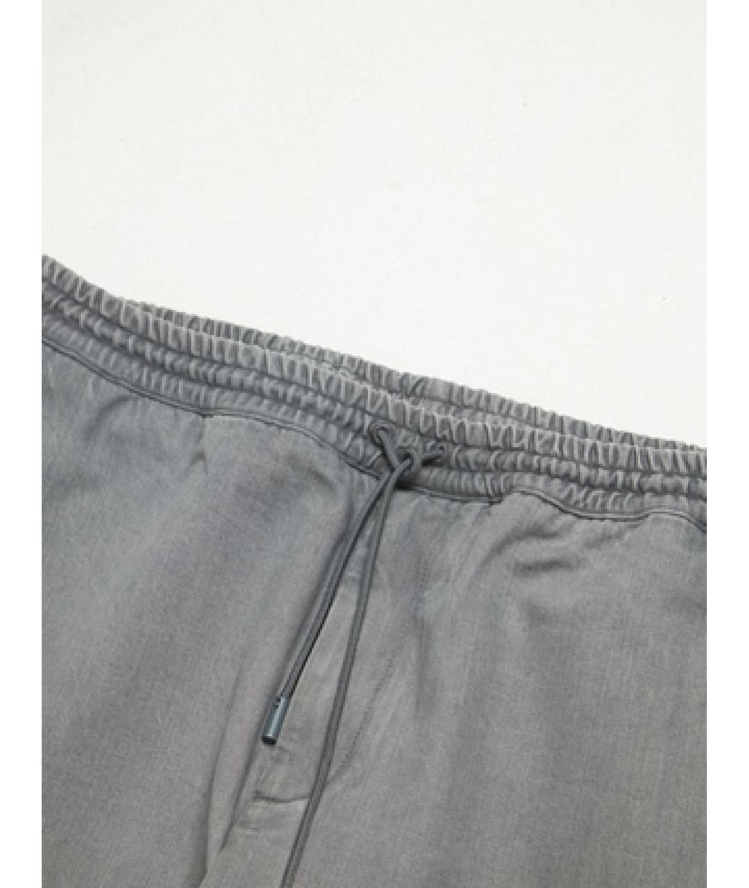 ZEGNA Серые хлопковые повседневные брюки, фото 3