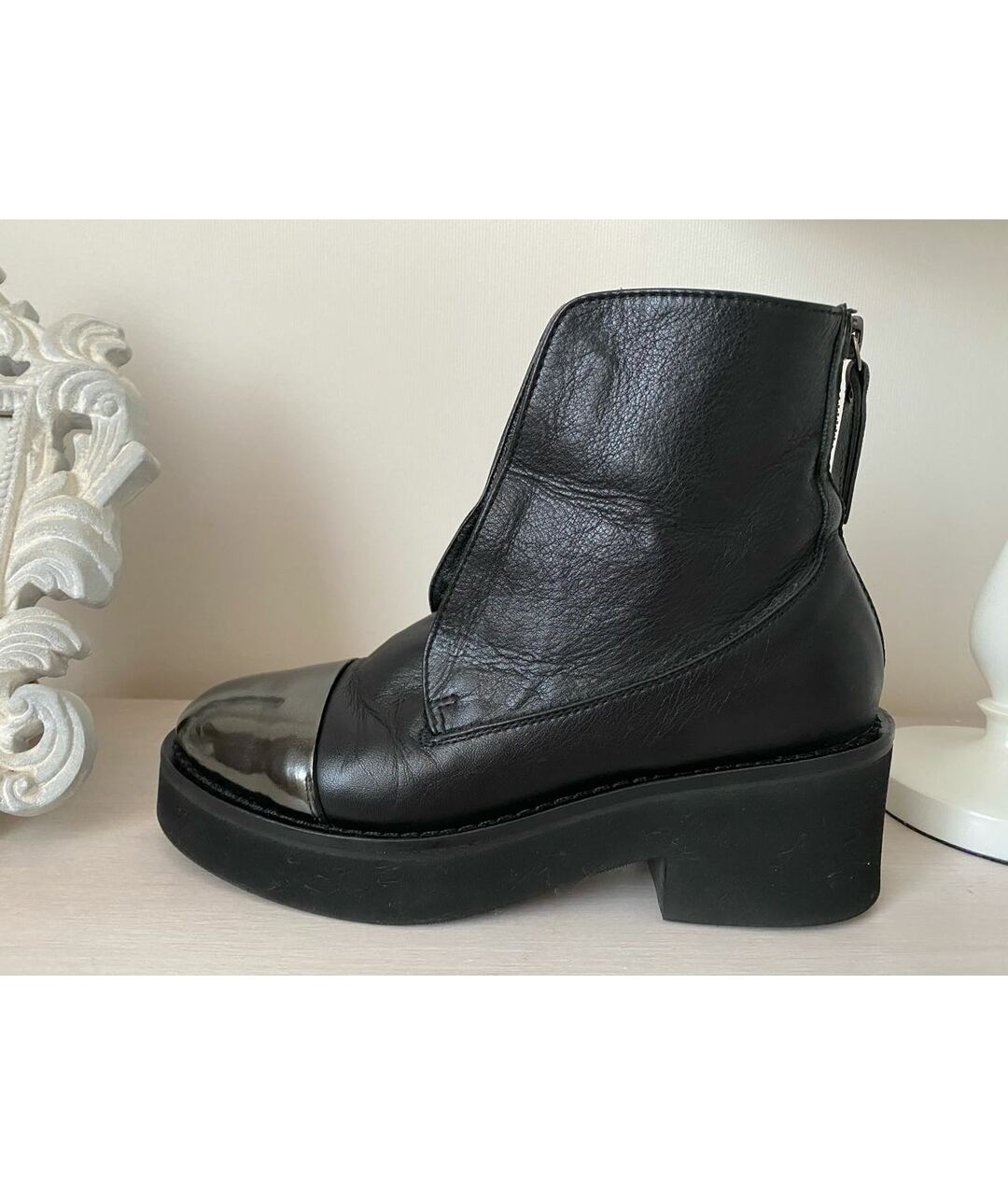 VIC MATIE Черные кожаные ботинки, фото 6