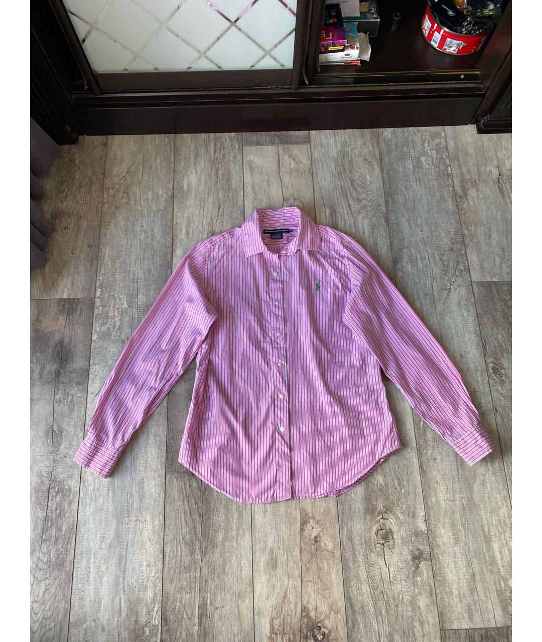 RALPH LAUREN Розовая хлопковая рубашка, фото 8
