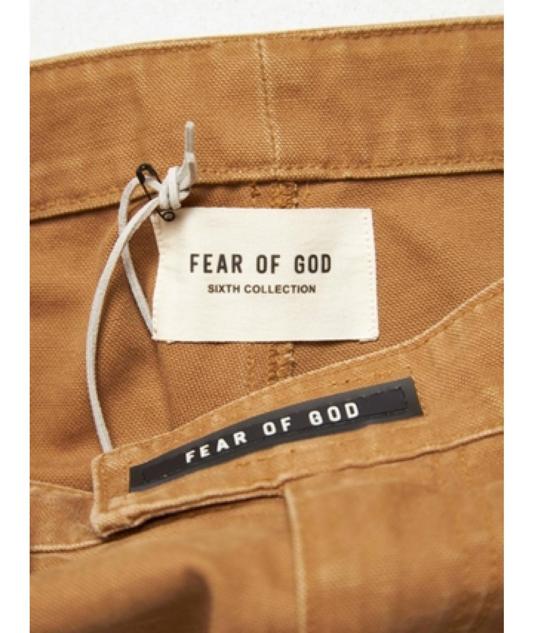FEAR OF GOD Коричневые хлопковые повседневные брюки, фото 4