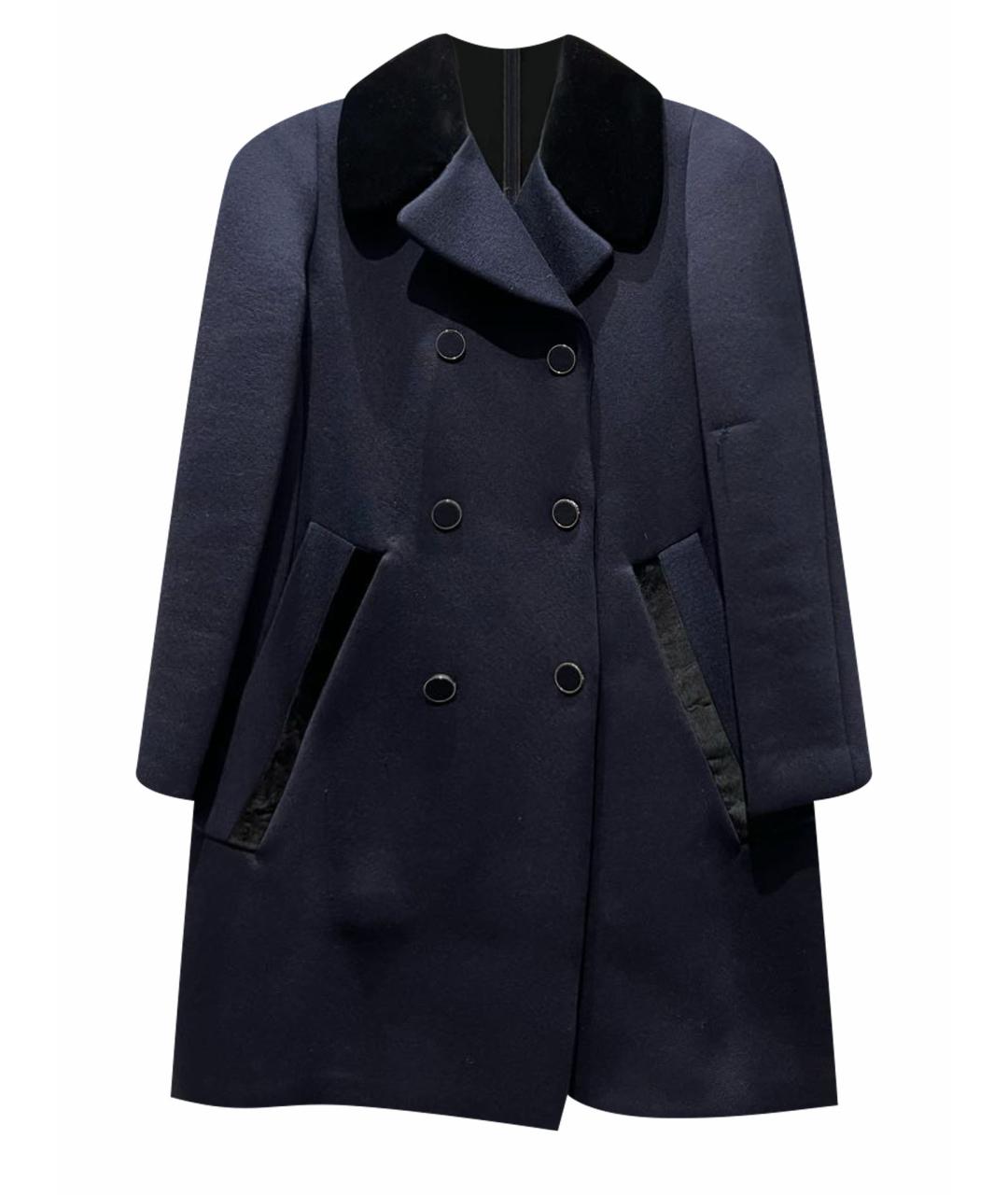 LOUIS VUITTON PRE-OWNED Темно-синее бархатное пальто, фото 1