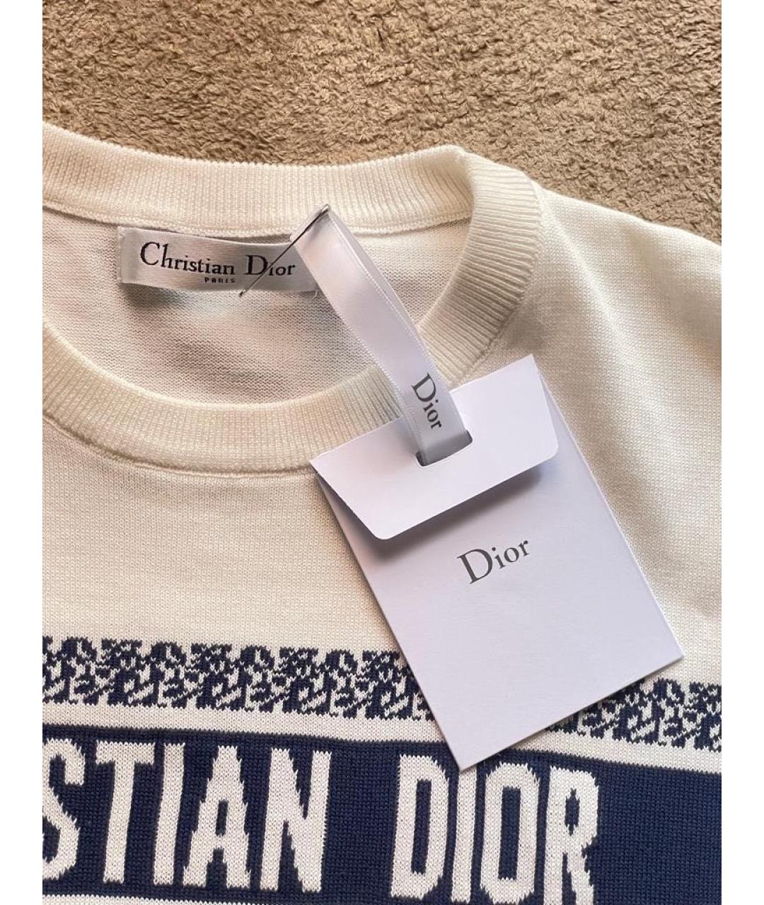 CHRISTIAN DIOR Белая хлопковая футболка, фото 3