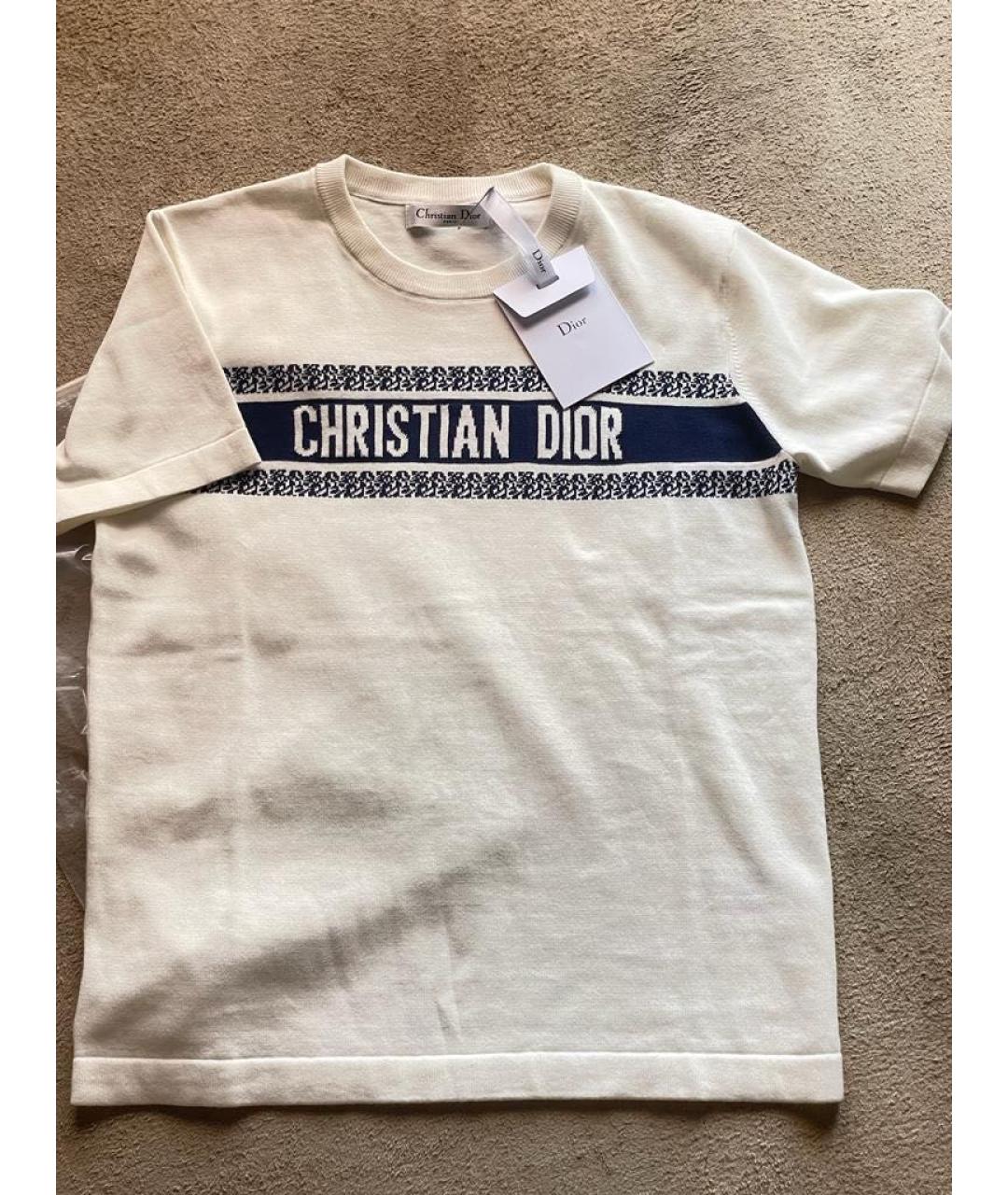 CHRISTIAN DIOR Белая хлопковая футболка, фото 8