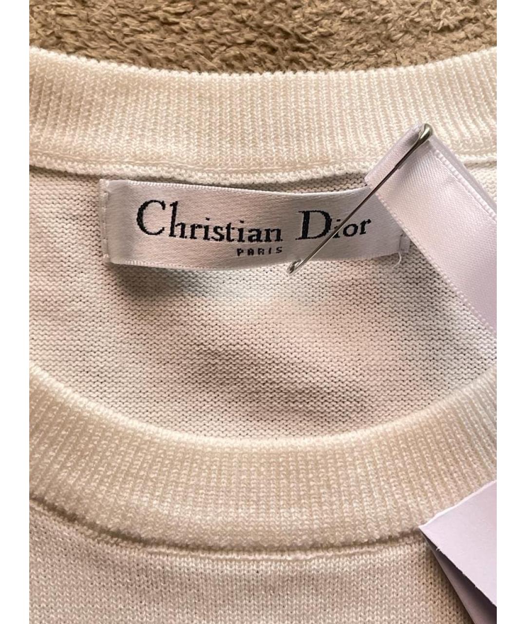 CHRISTIAN DIOR Белая хлопковая футболка, фото 6