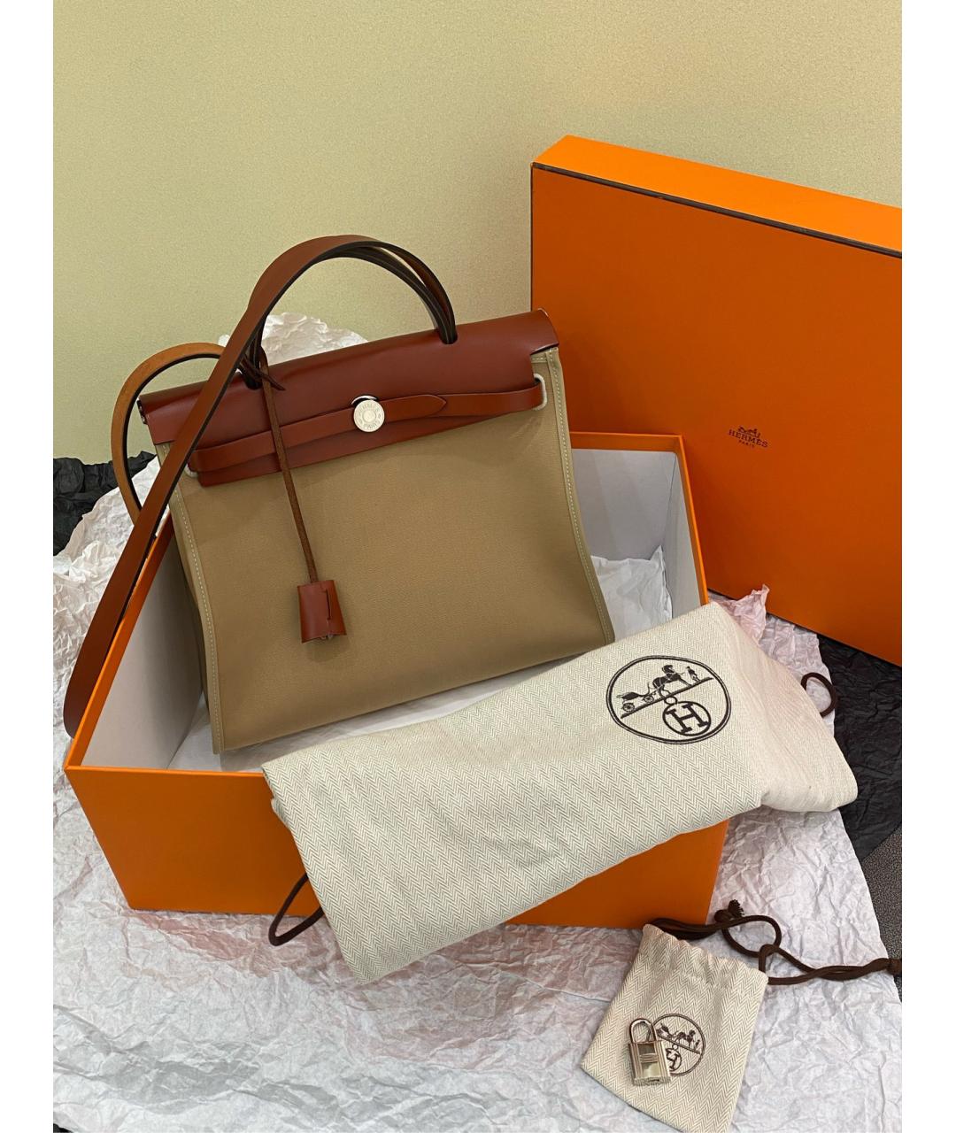 HERMES Хаки сумка через плечо, фото 5