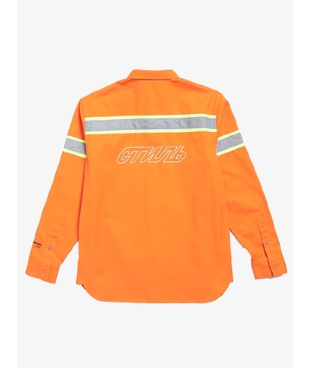 HERON PRESTON Оранжевая хлопко-полиэстеровая кэжуал рубашка, фото 2