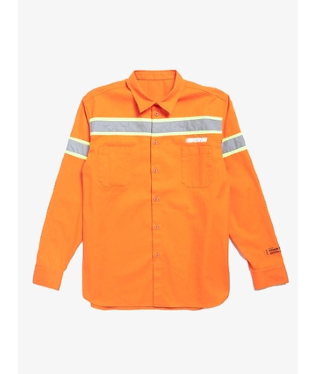 HERON PRESTON Оранжевая хлопко-полиэстеровая кэжуал рубашка, фото 6