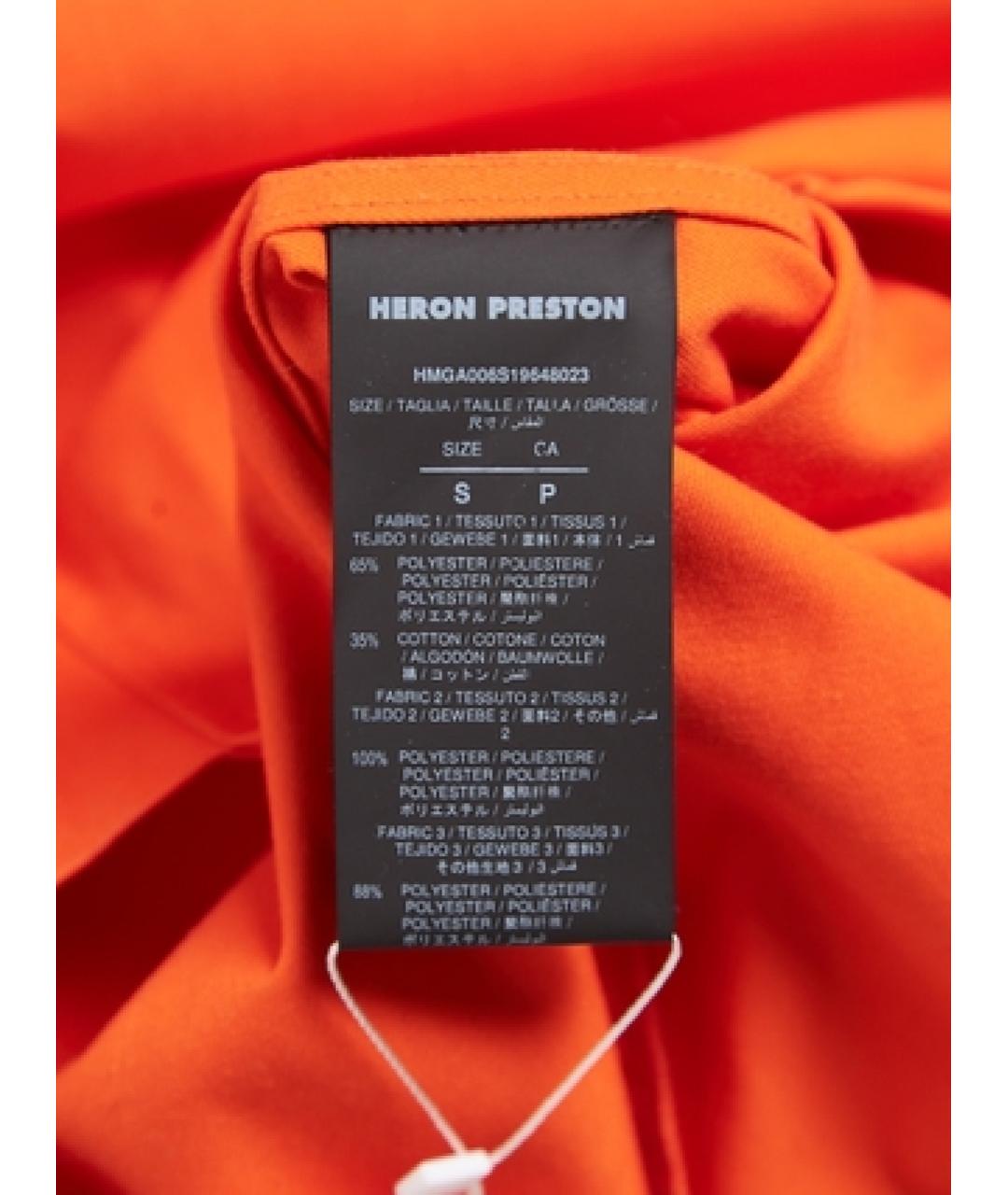 HERON PRESTON Оранжевая хлопко-полиэстеровая кэжуал рубашка, фото 5