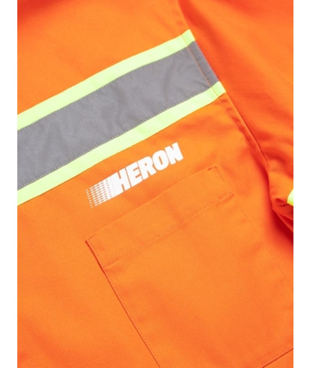 HERON PRESTON Оранжевая хлопко-полиэстеровая кэжуал рубашка, фото 4