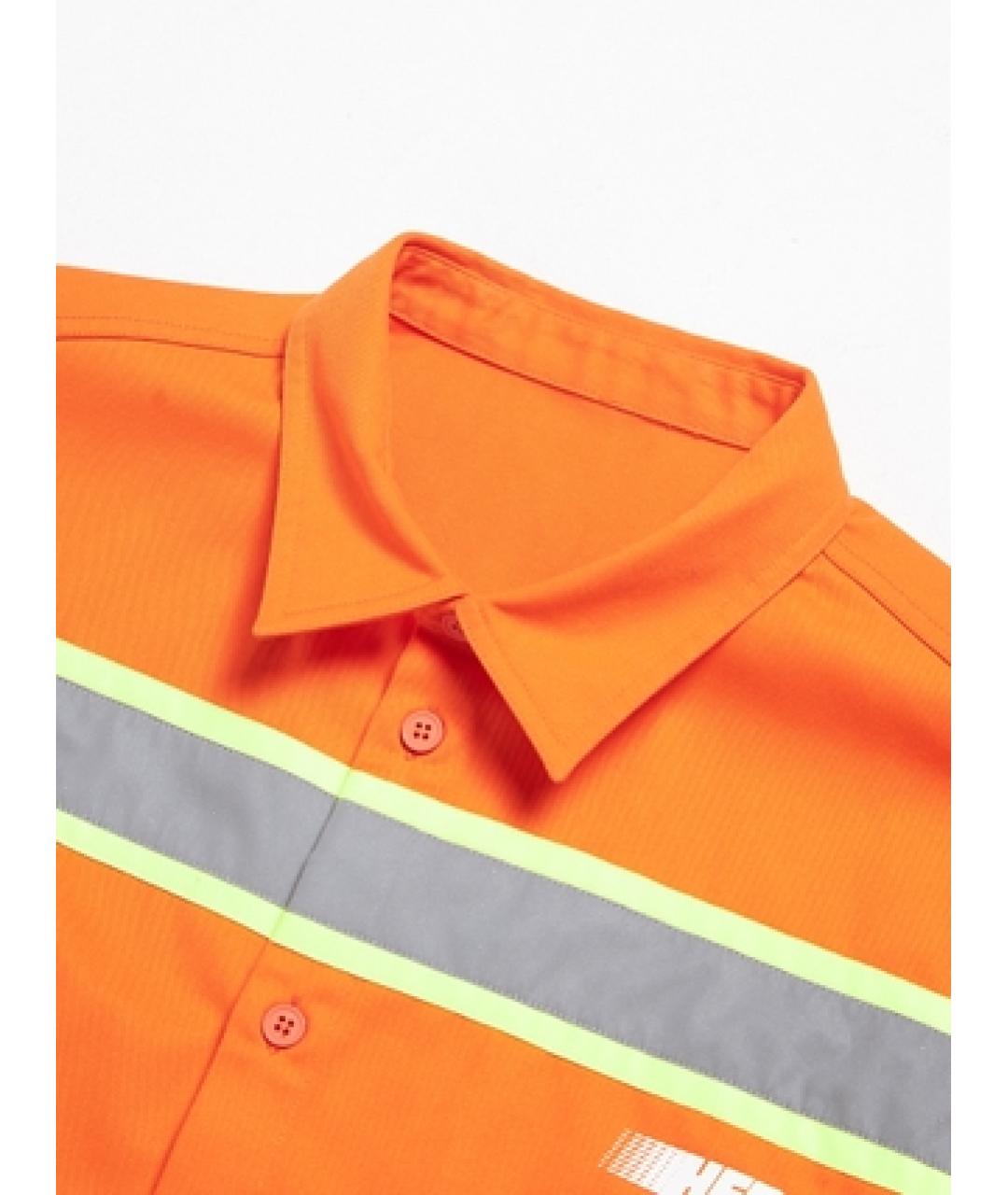 HERON PRESTON Оранжевая хлопко-полиэстеровая кэжуал рубашка, фото 3