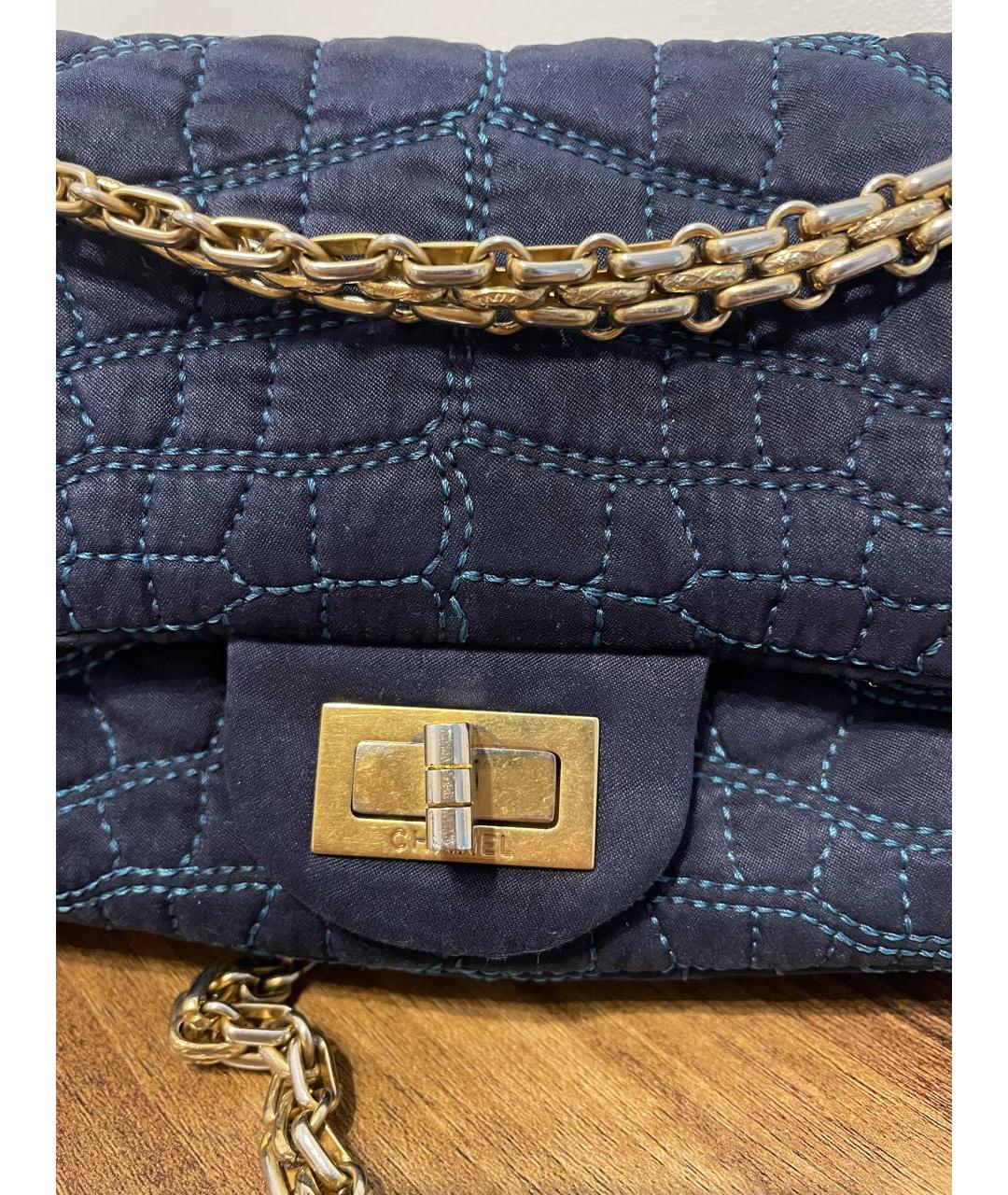 CHANEL PRE-OWNED Синяя сумка через плечо, фото 4