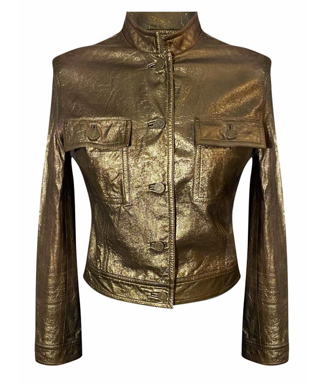 CELINE PRE-OWNED Золотая кожаная куртка, фото 1