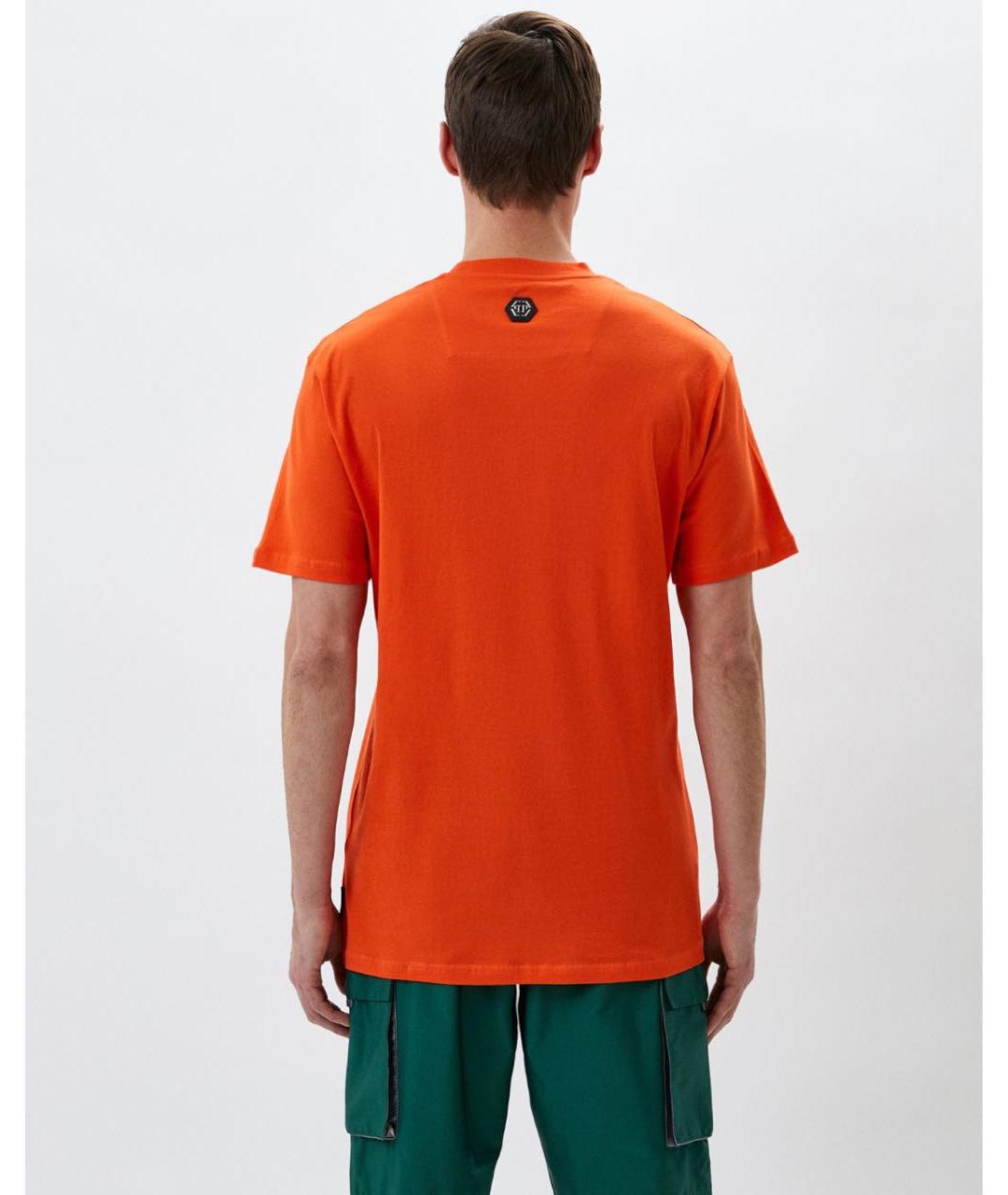 PHILIPP PLEIN Оранжевая хлопковая футболка, фото 6