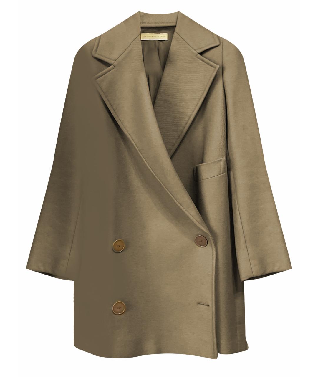 STELLA MCCARTNEY Коричневое шерстяное пальто, фото 1