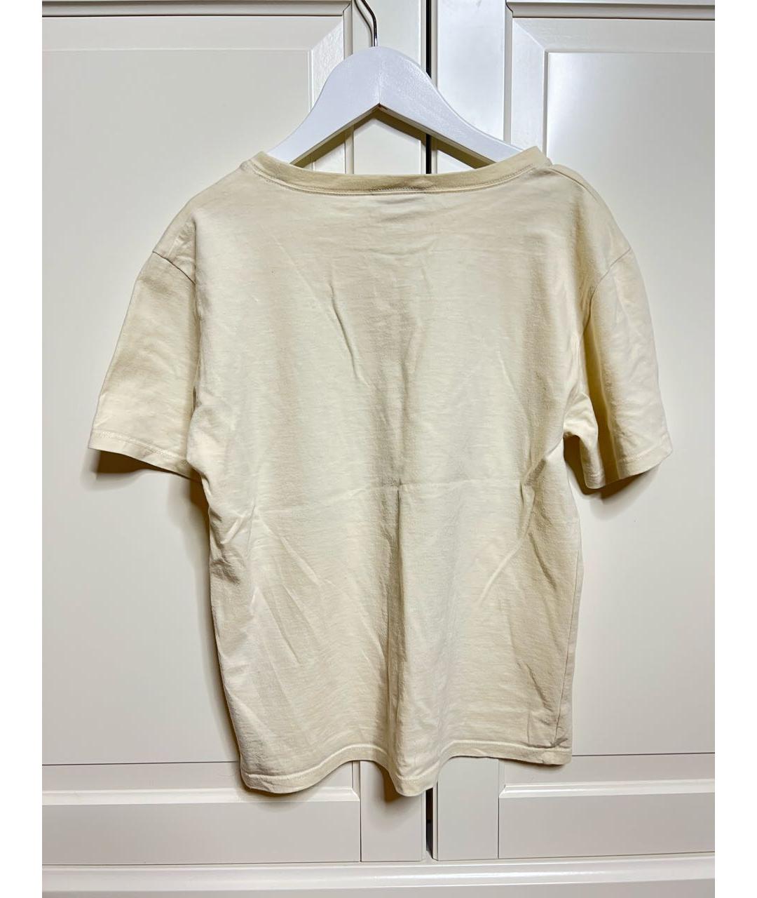 GUCCI Бежевая хлопковая детская футболка, фото 2