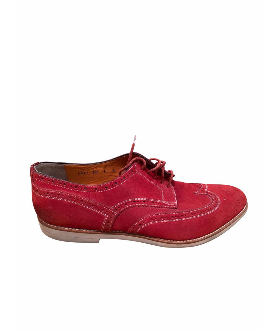 SANTONI Красные замшевые туфли, фото 1