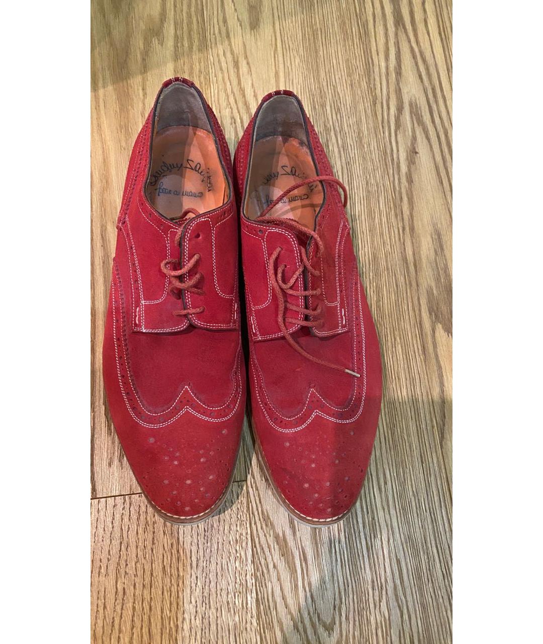SANTONI Красные замшевые туфли, фото 2