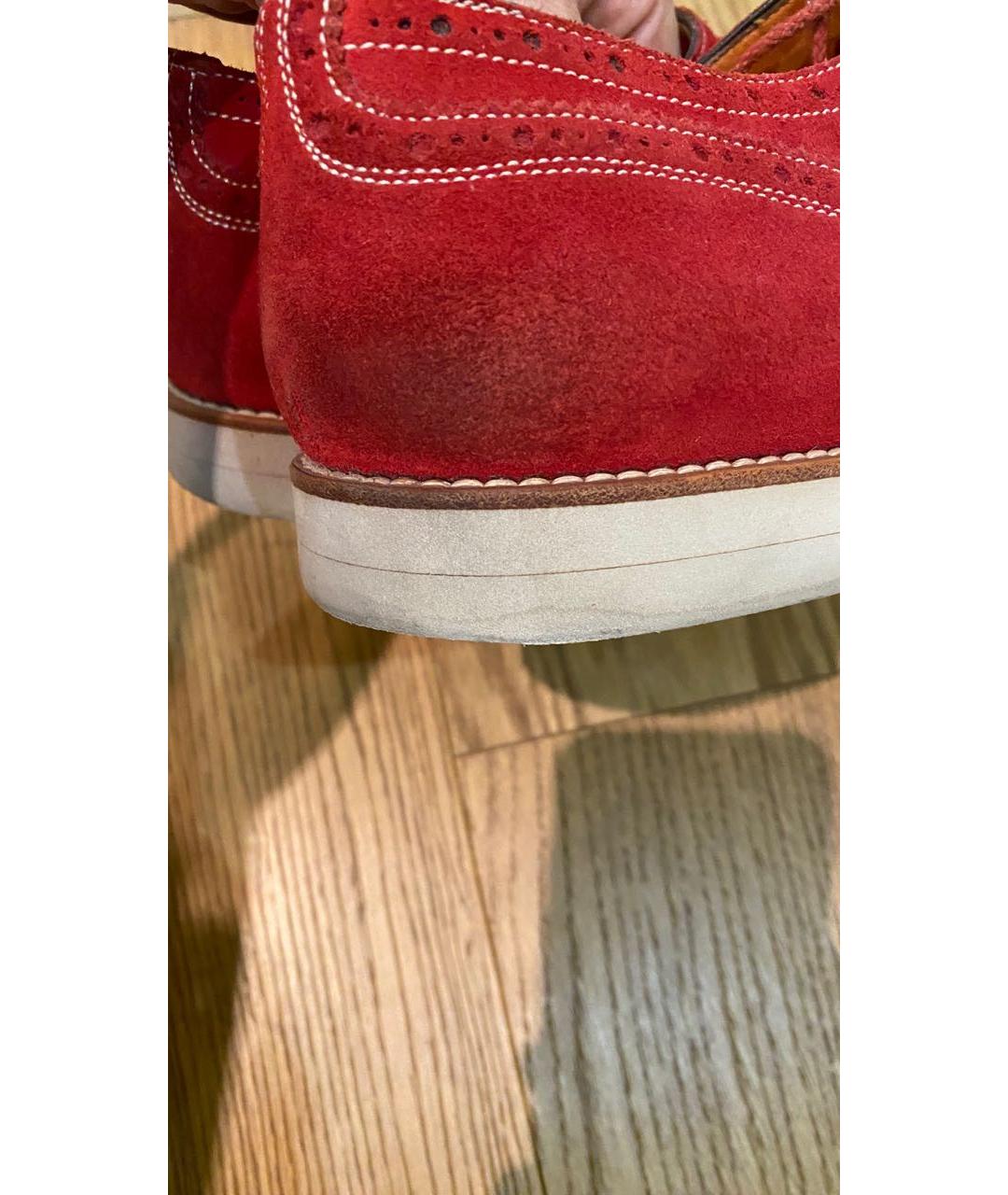 SANTONI Красные замшевые туфли, фото 5