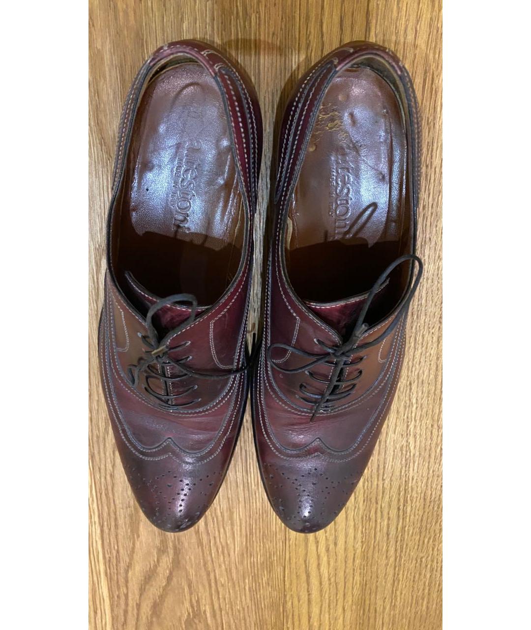 A.TESTONI Бордовые кожаные туфли, фото 4