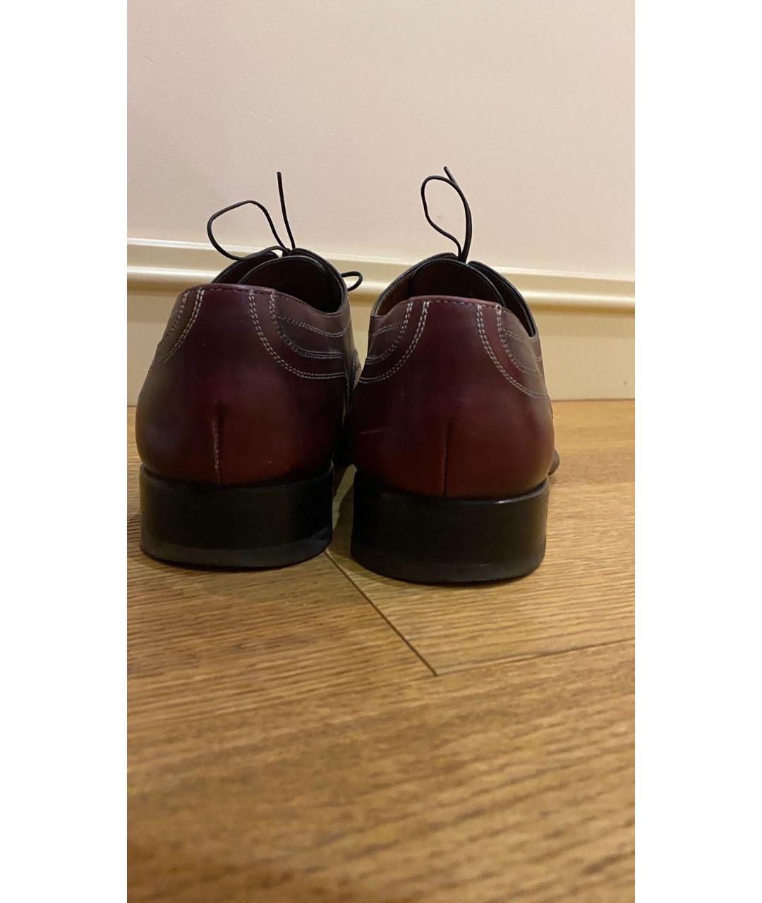 A.TESTONI Бордовые кожаные туфли, фото 3