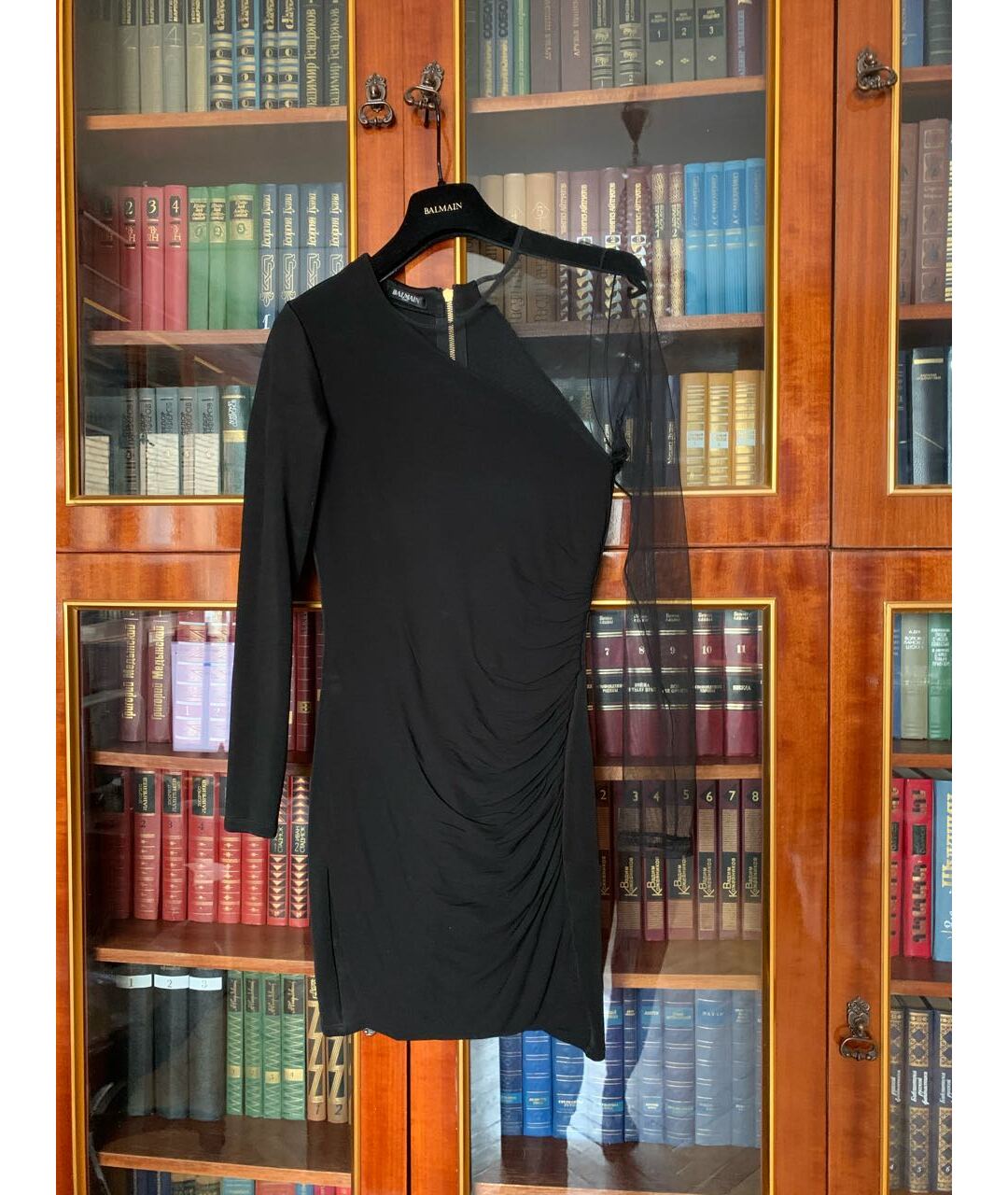 BALMAIN Черное вискозное повседневное платье, фото 5