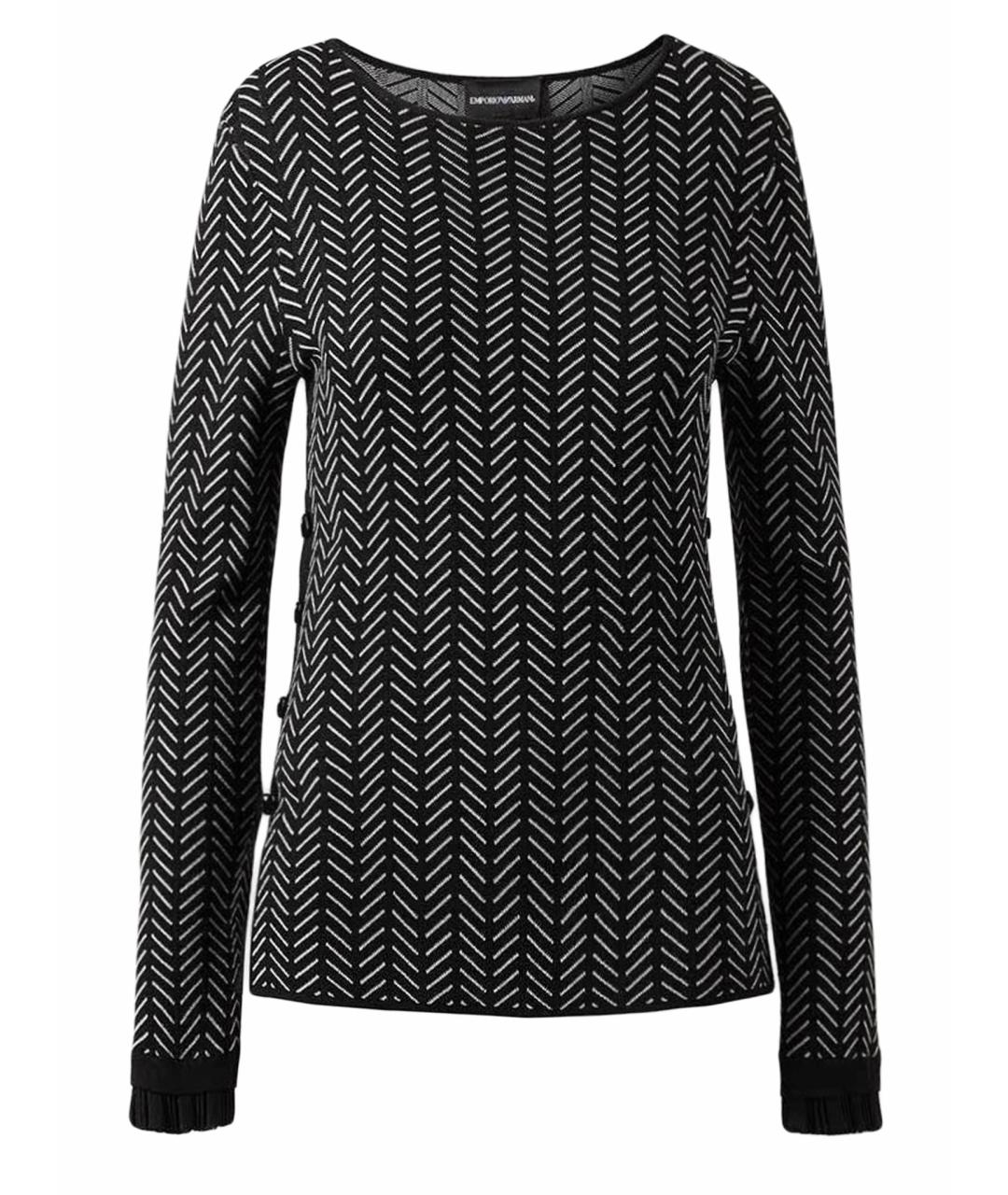 EMPORIO ARMANI Черный вискозный джемпер / свитер, фото 1