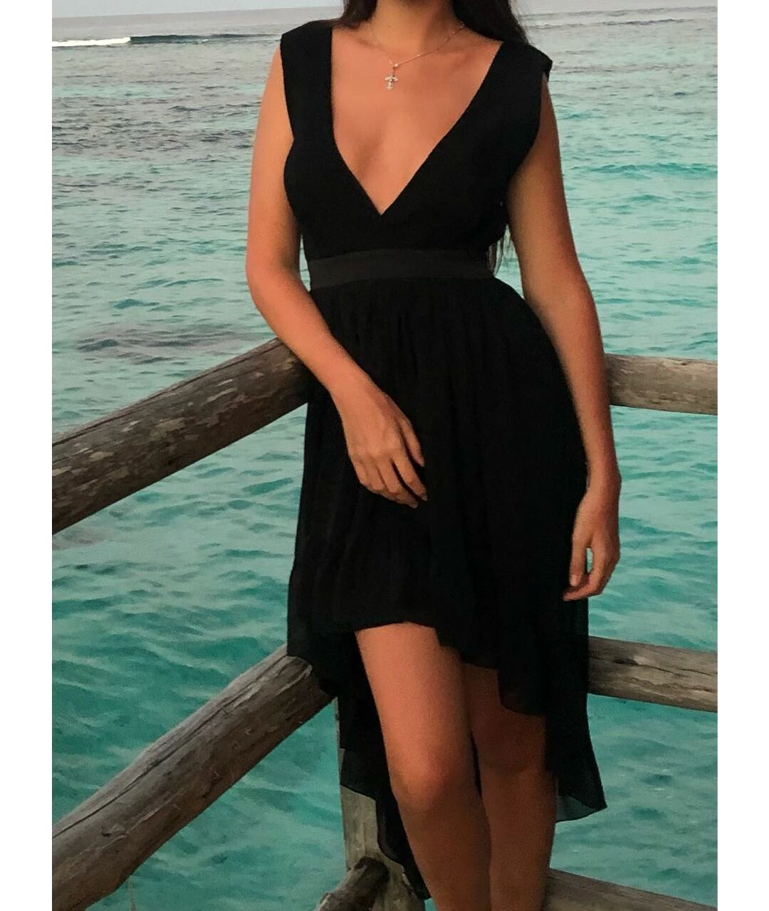 SANDRO Черное коктейльное платье, фото 4
