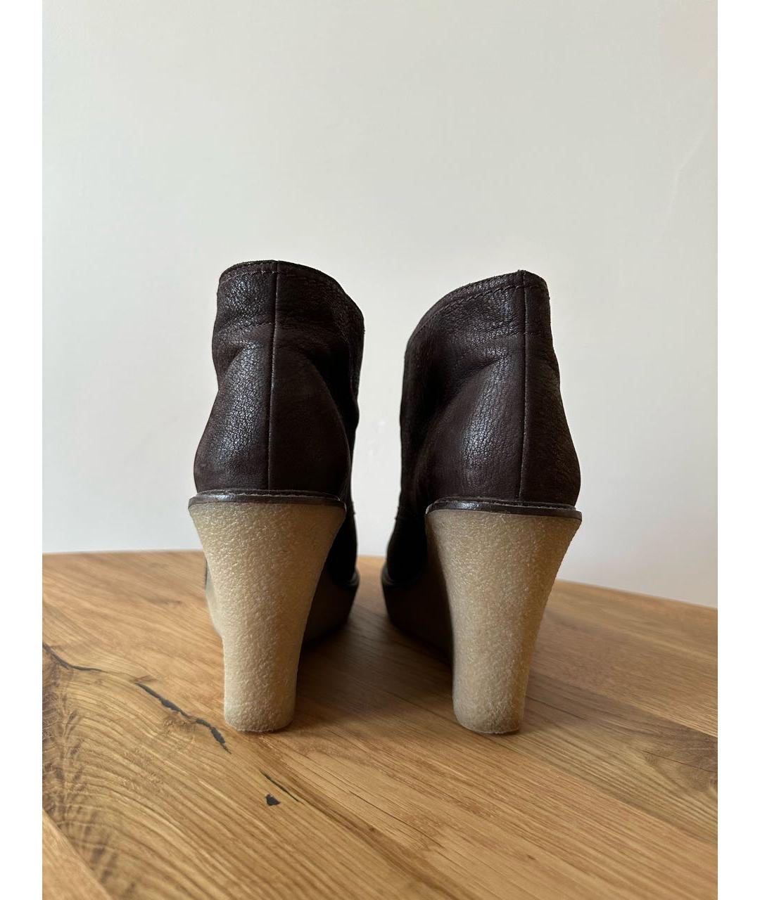 EMPORIO ARMANI Коричневые кожаные ботинки, фото 5