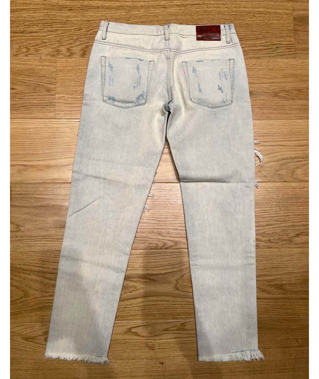 ONE TEASPOON Бежевые хлопковые прямые джинсы, фото 2