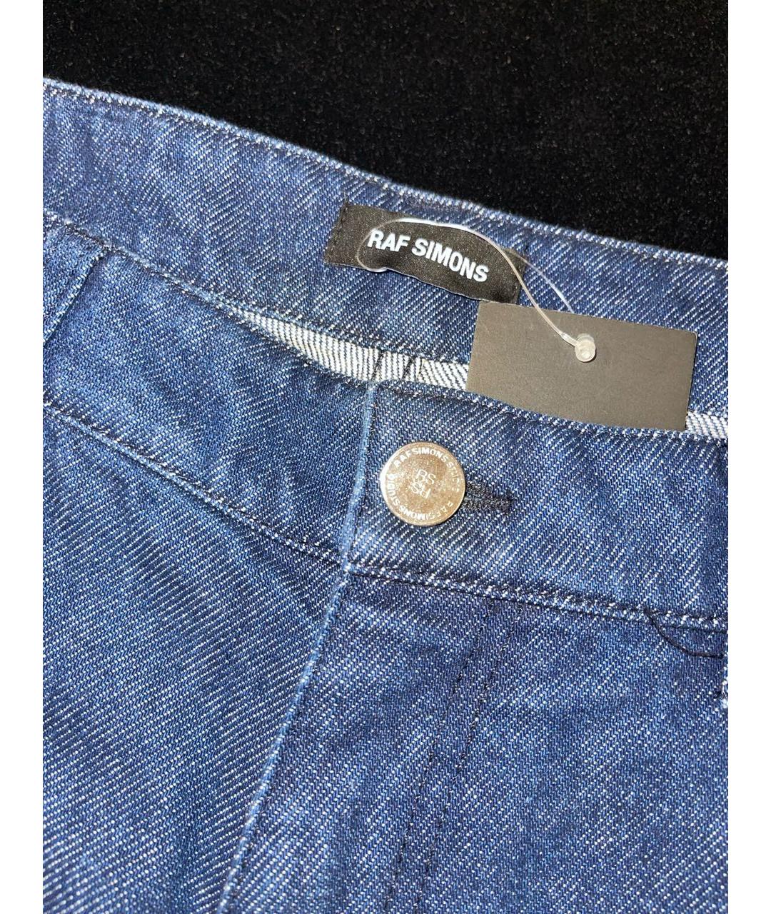 RAF SIMONS Темно-синие хлопковые прямые джинсы, фото 2