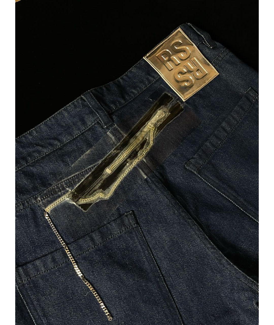 RAF SIMONS Темно-синие хлопковые прямые джинсы, фото 5