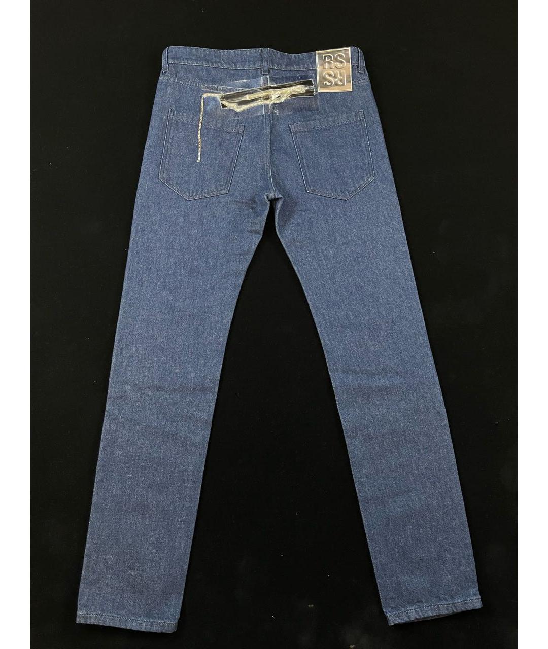 RAF SIMONS Темно-синие хлопковые прямые джинсы, фото 4