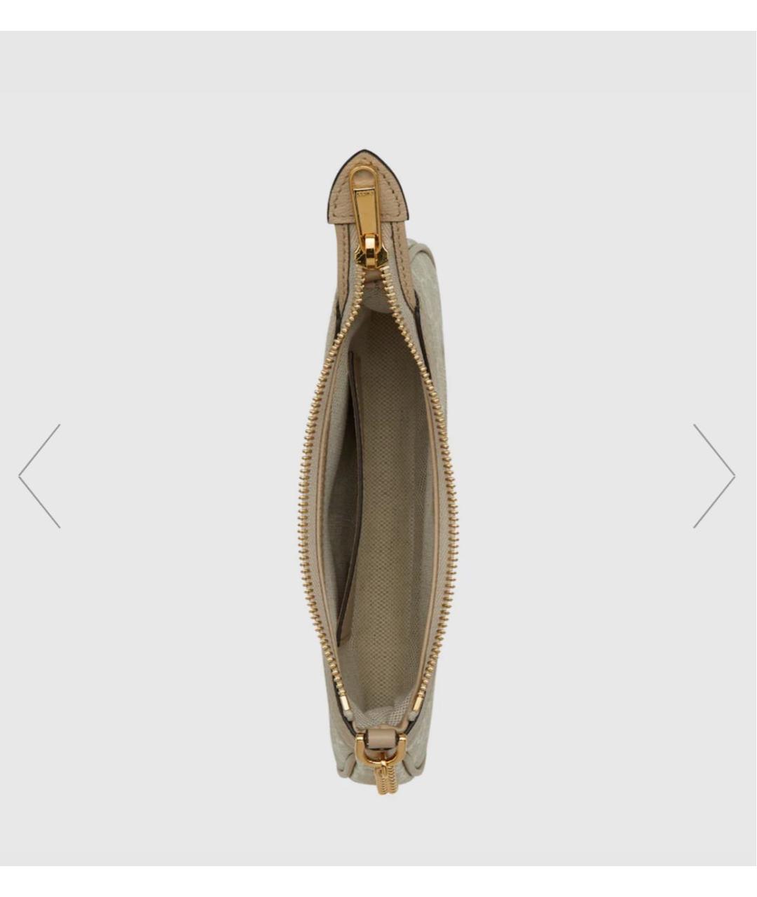 GUCCI Бежевая кожаная сумка с короткими ручками, фото 6