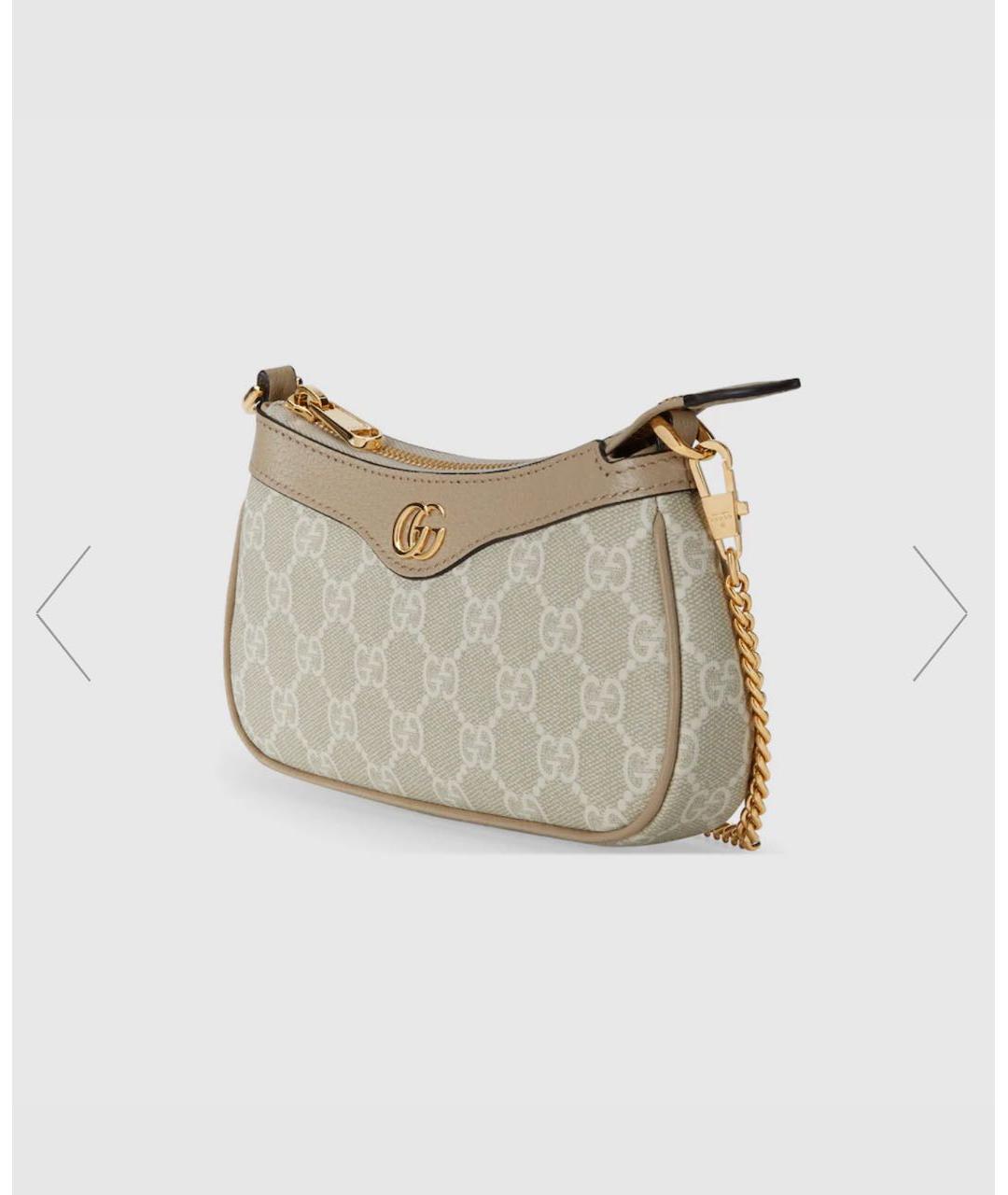 GUCCI Бежевая кожаная сумка с короткими ручками, фото 2