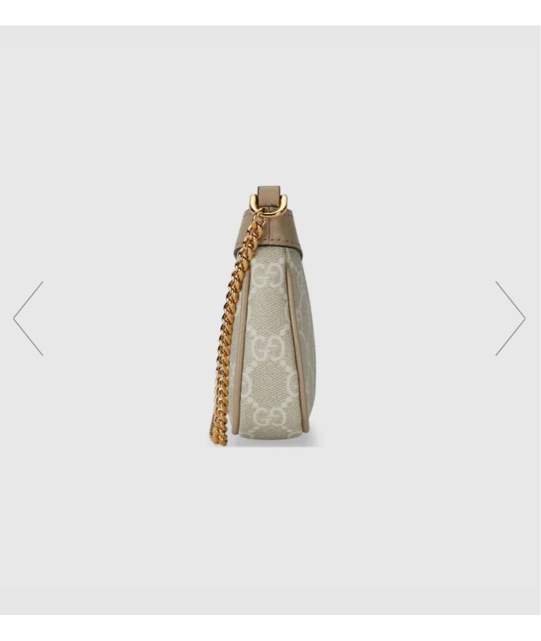 GUCCI Бежевая кожаная сумка с короткими ручками, фото 4