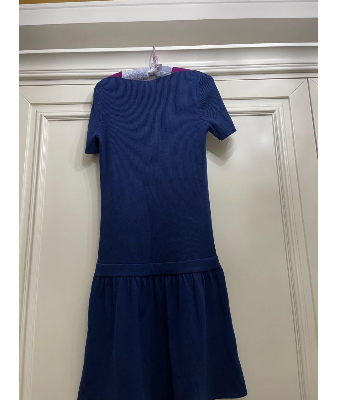 CHANEL PRE-OWNED Темно-синее кашемировое повседневное платье, фото 2