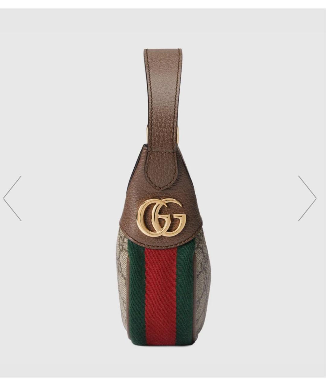 GUCCI Коричневая кожаная сумка с короткими ручками, фото 4