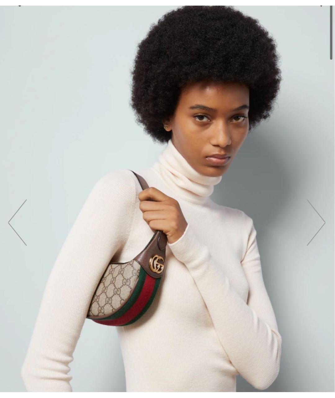 GUCCI Коричневая кожаная сумка с короткими ручками, фото 3
