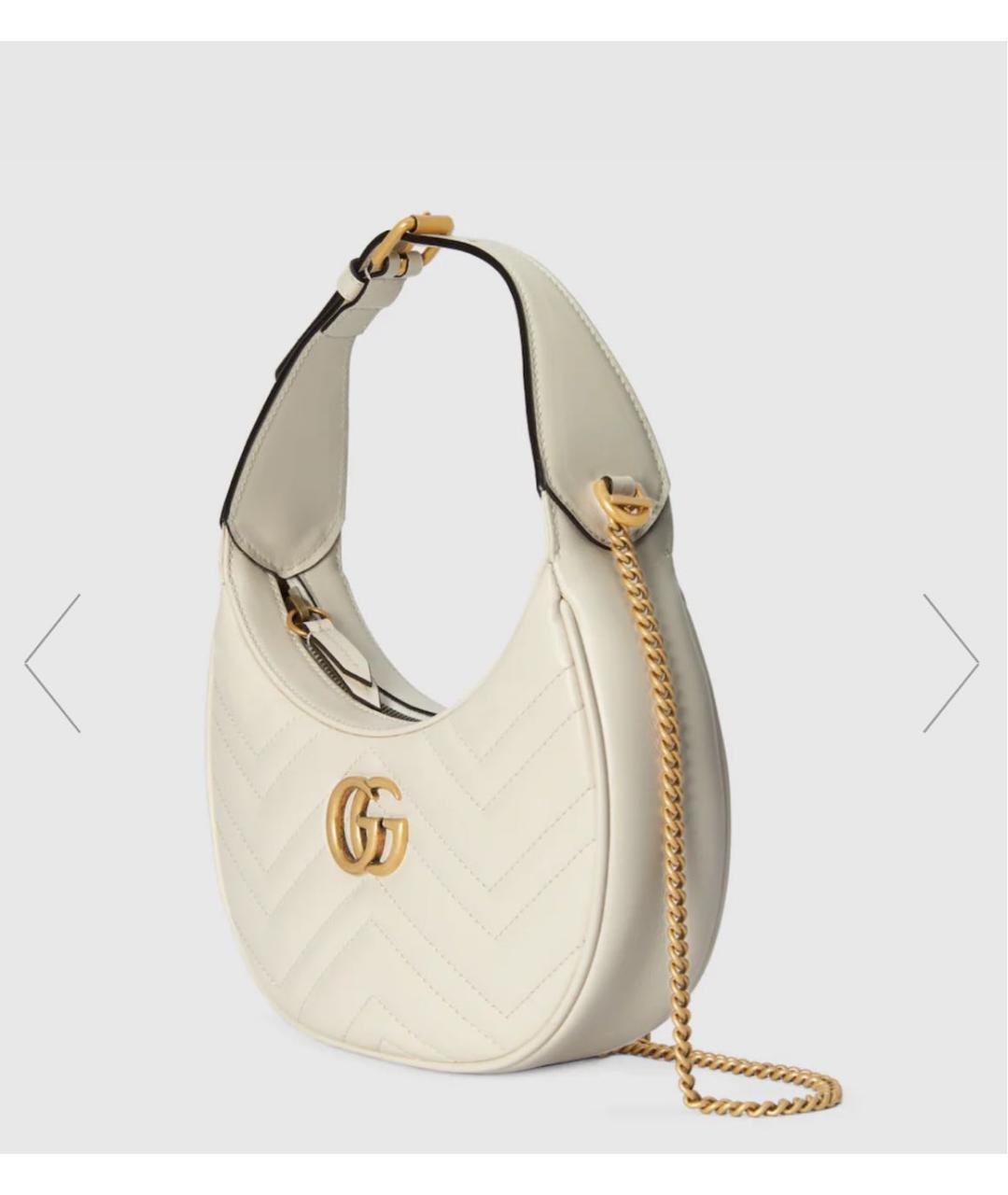 GUCCI Белая кожаная сумка с короткими ручками, фото 2