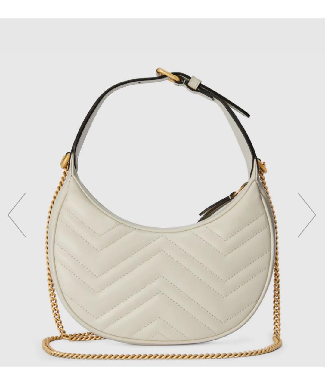 GUCCI Белая кожаная сумка с короткими ручками, фото 5