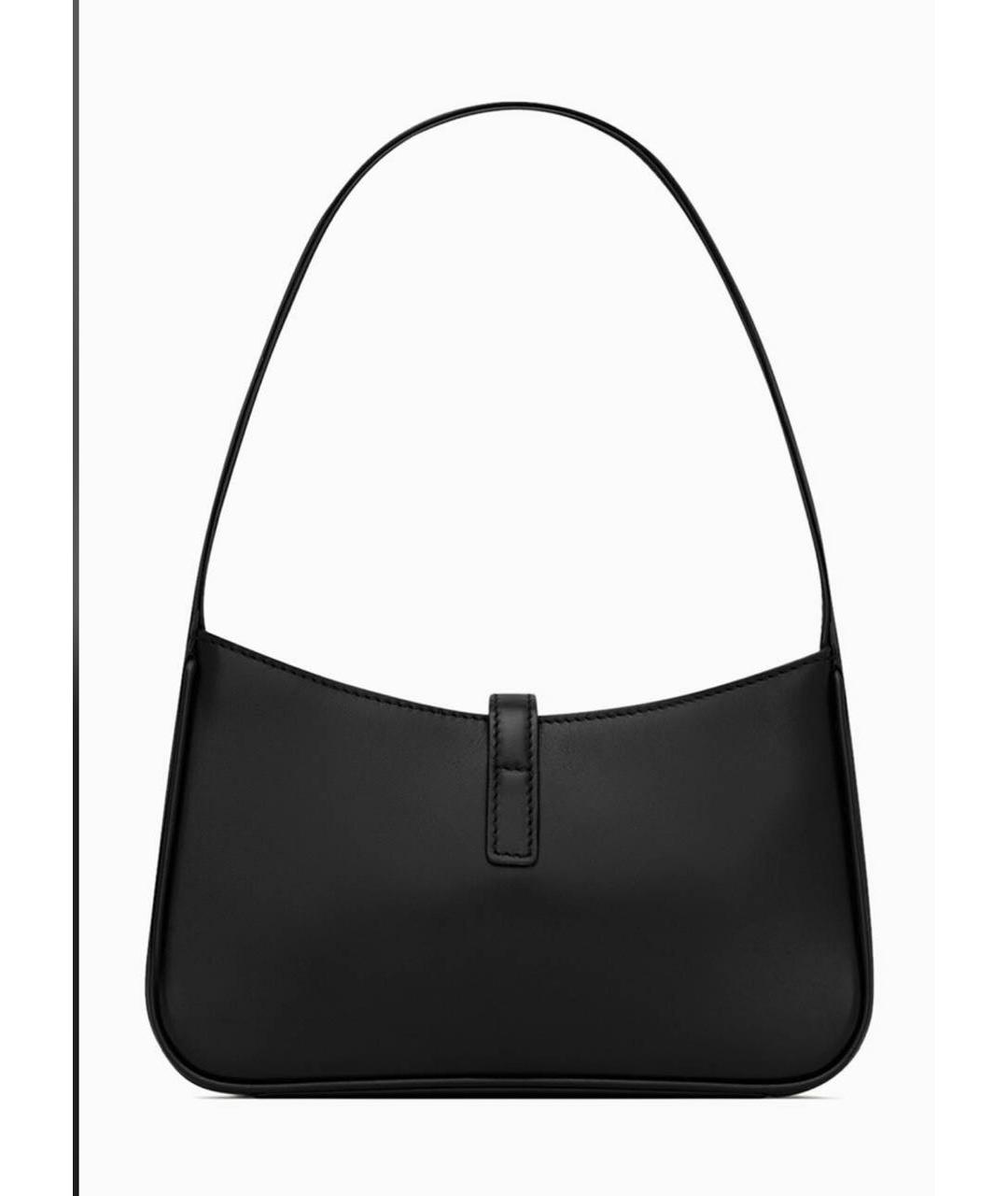 SAINT LAURENT Черная кожаная сумка с короткими ручками, фото 3