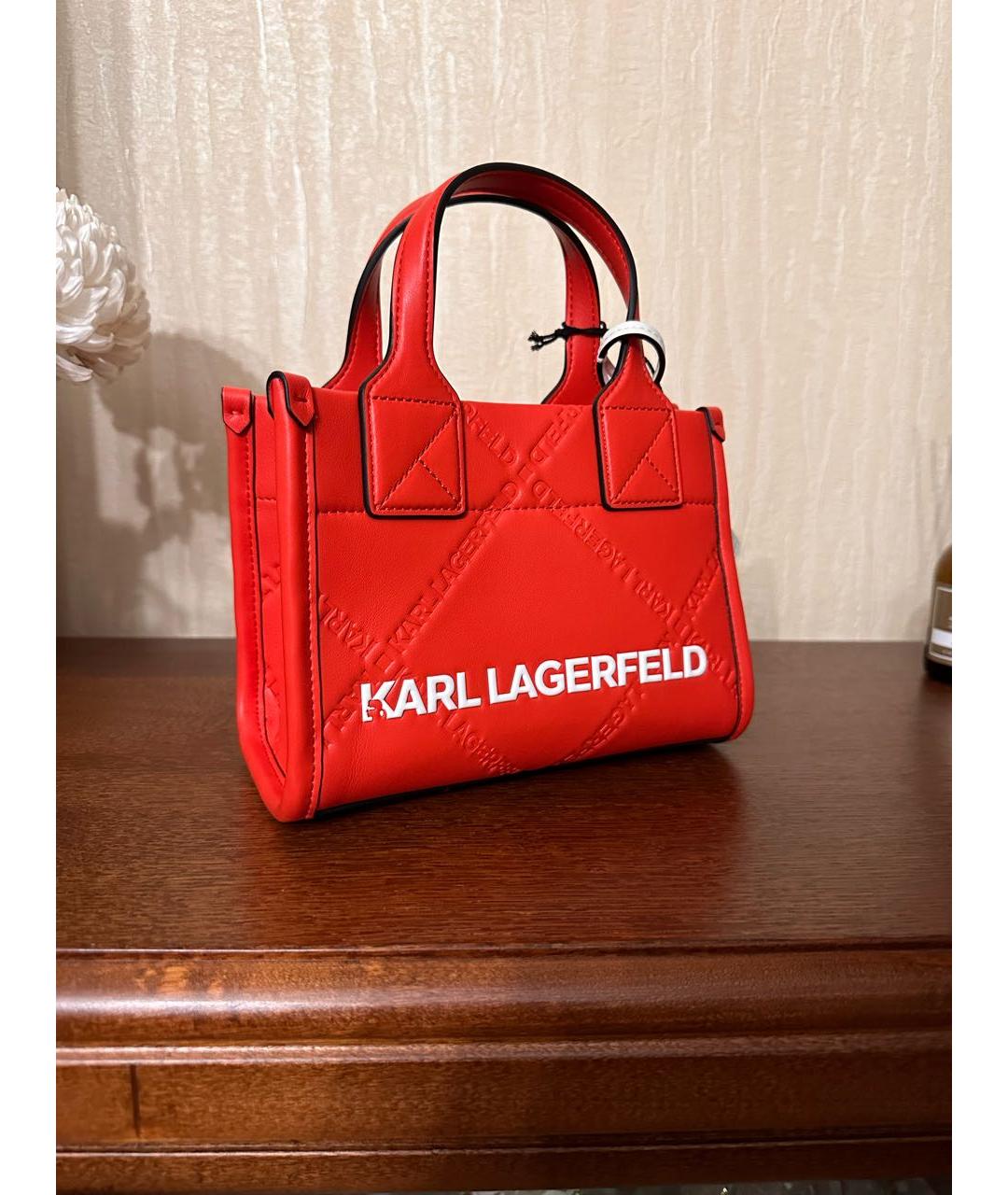 KARL LAGERFELD Красная сумка тоут из искусственной кожи, фото 2