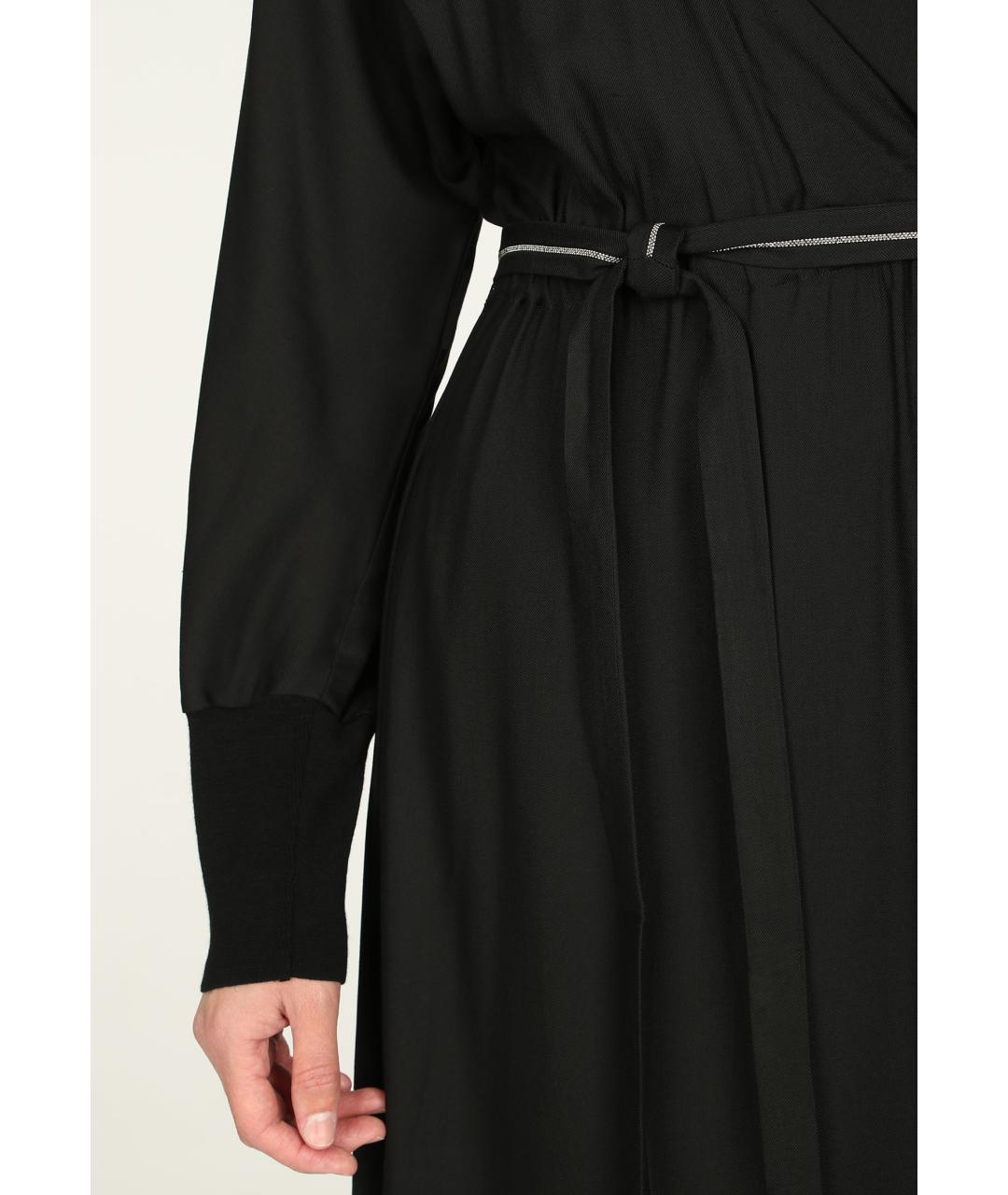 PESERICO Черное вискозное платье, фото 4