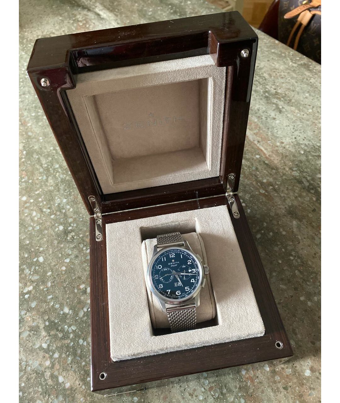 Zenith Reserve De Marche Class Elite Серебряные стальные часы, фото 2