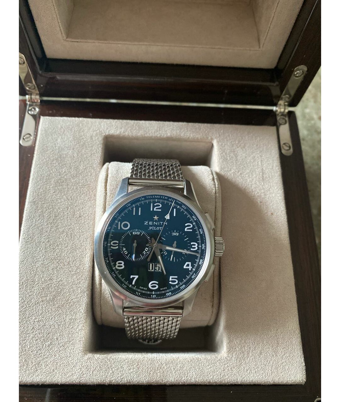 Zenith Reserve De Marche Class Elite Серебряные стальные часы, фото 8