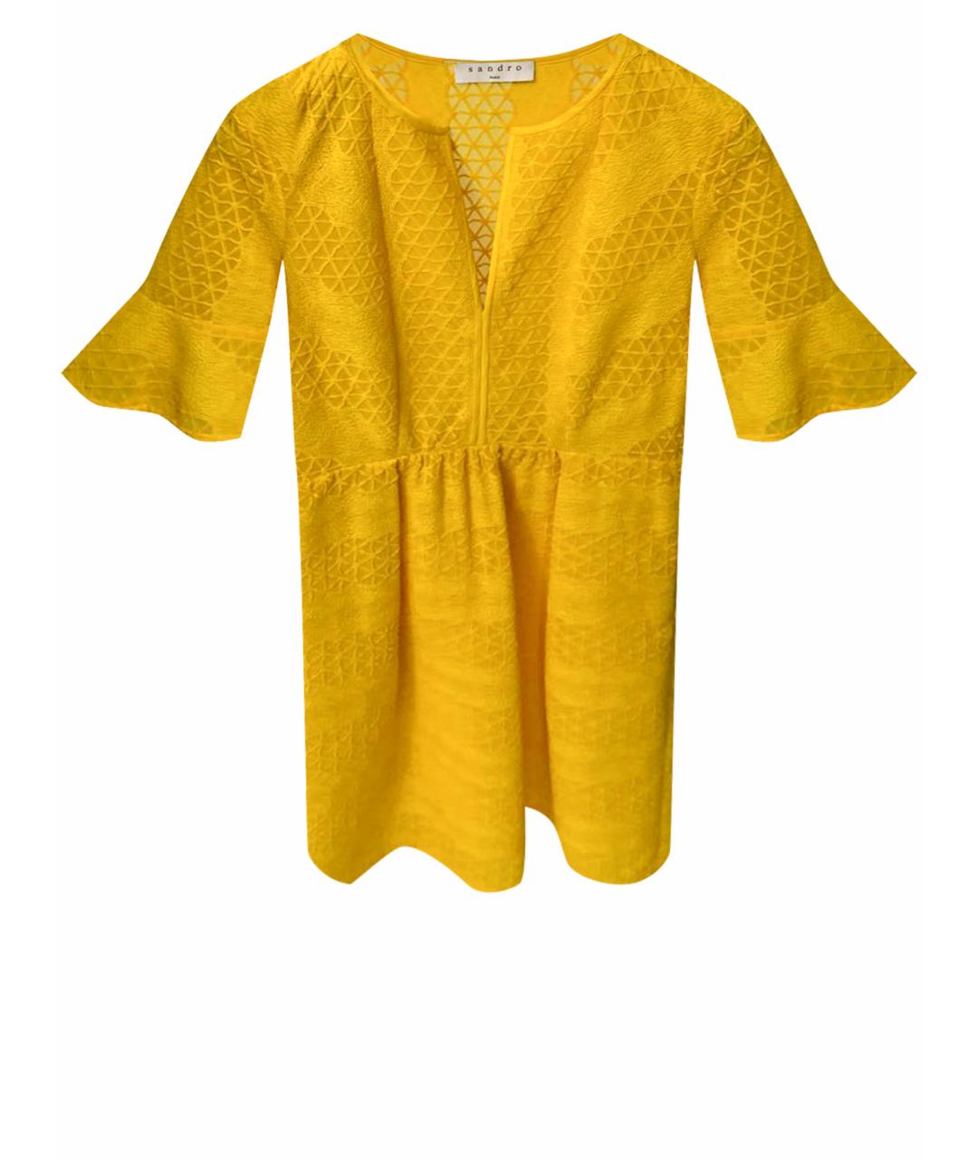 SANDRO Желтое полиэстеровое коктейльное платье, фото 1