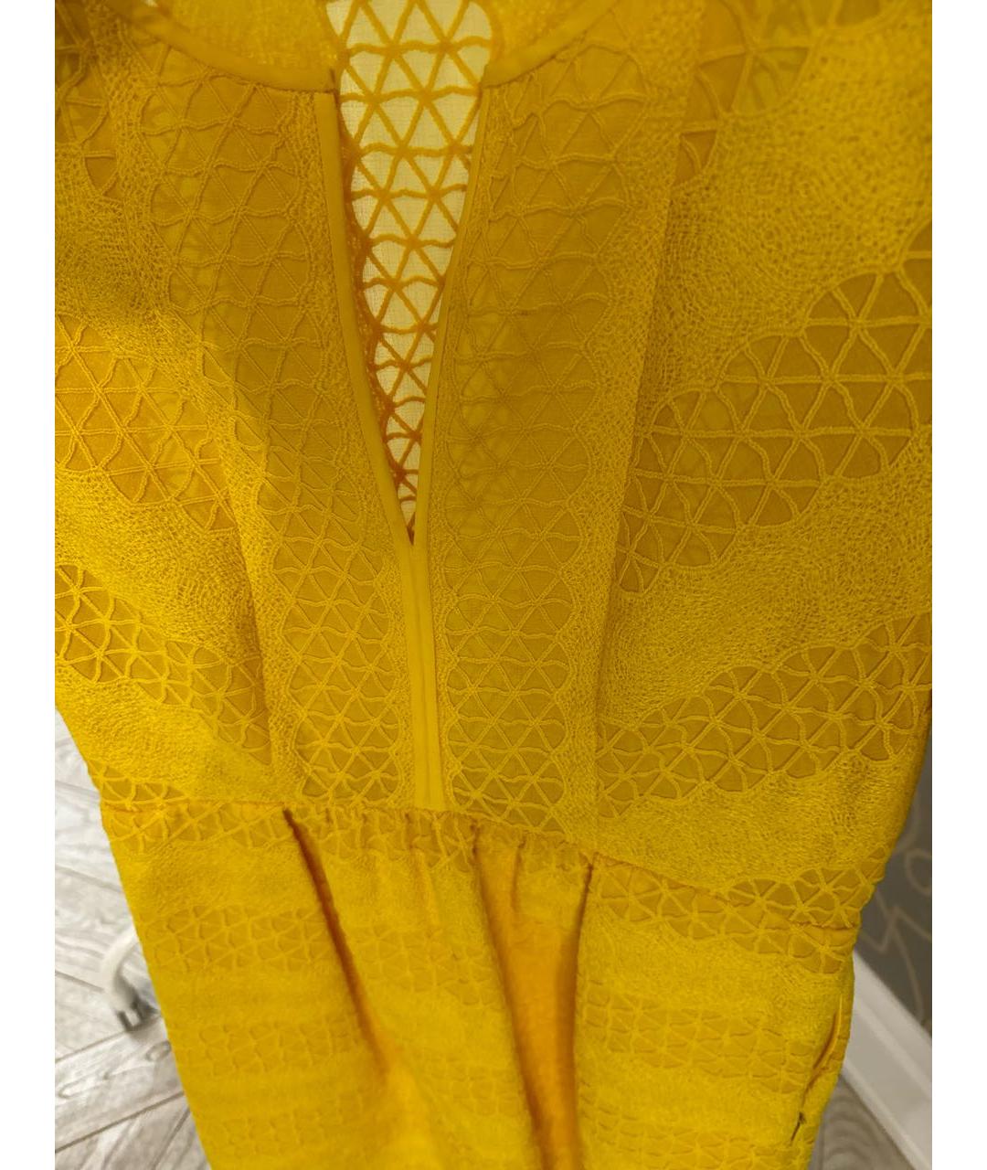 SANDRO Желтое полиэстеровое коктейльное платье, фото 4